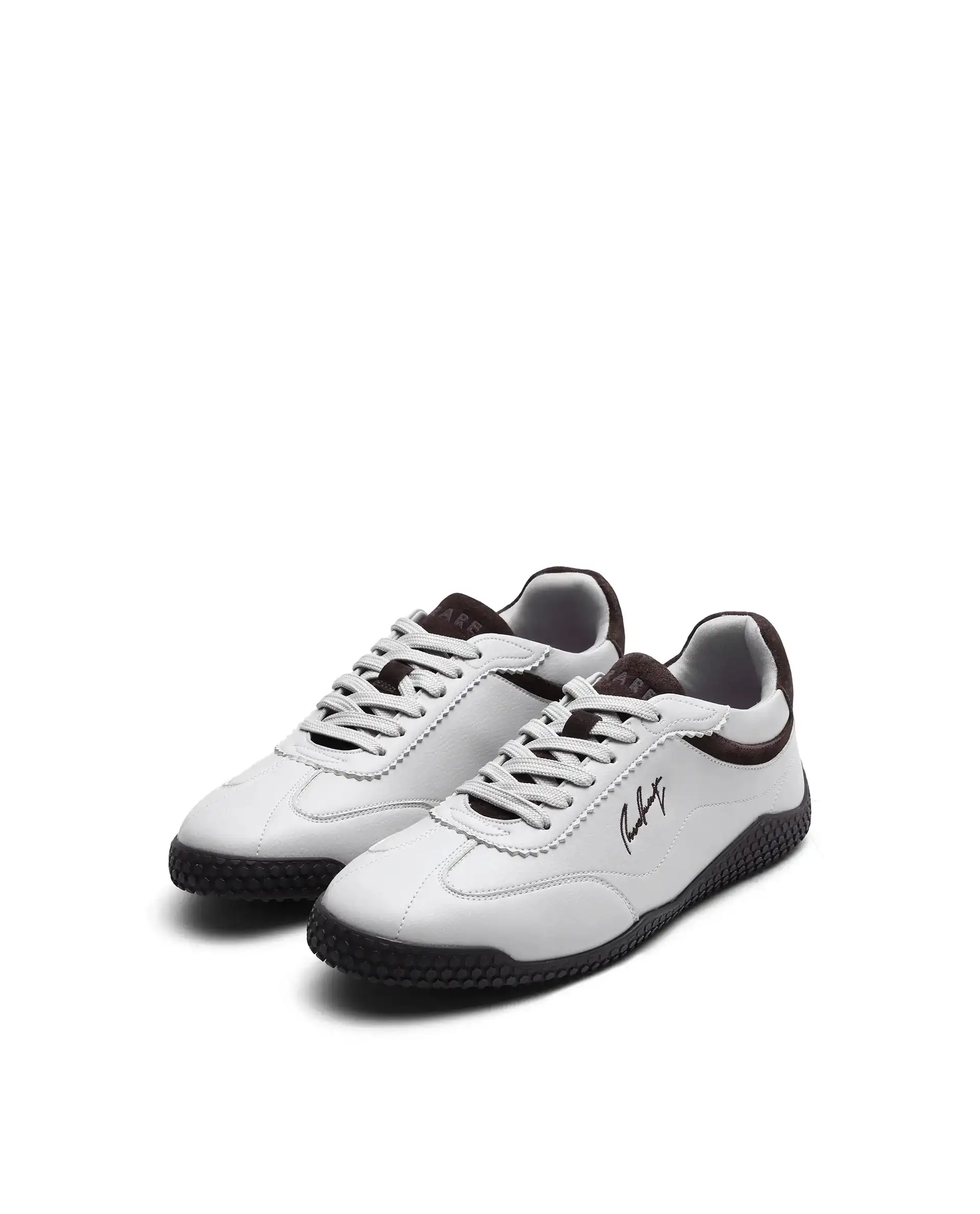 Rare Rabbit Men's Echo Beige Micro Leather Sneaker - Image 3
