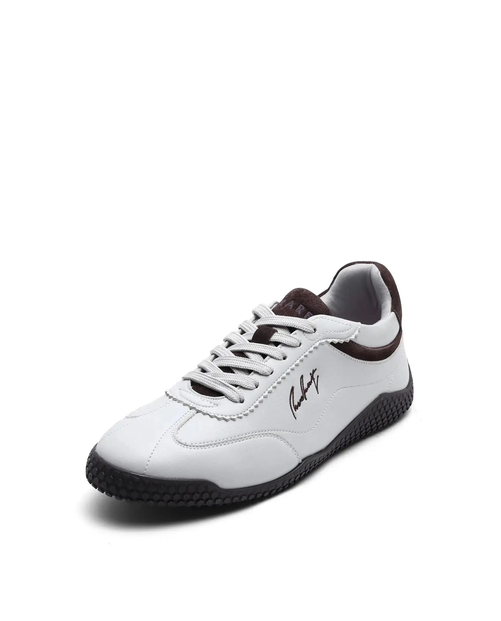 Rare Rabbit Men's Echo Beige Micro Leather Sneaker - Image 4
