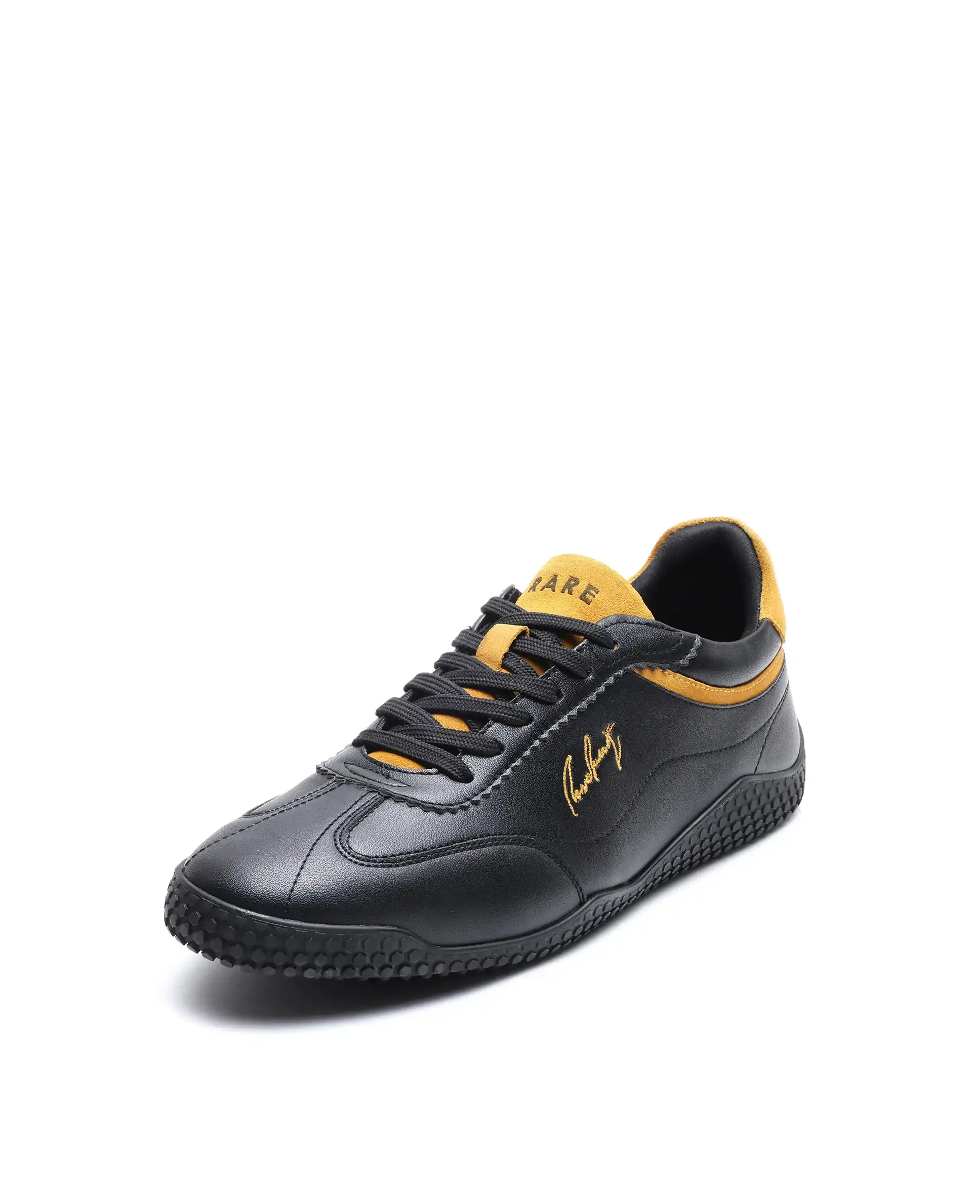Rare Rabbit Men's Echo Black Micro Leather Sneaker - Image 2