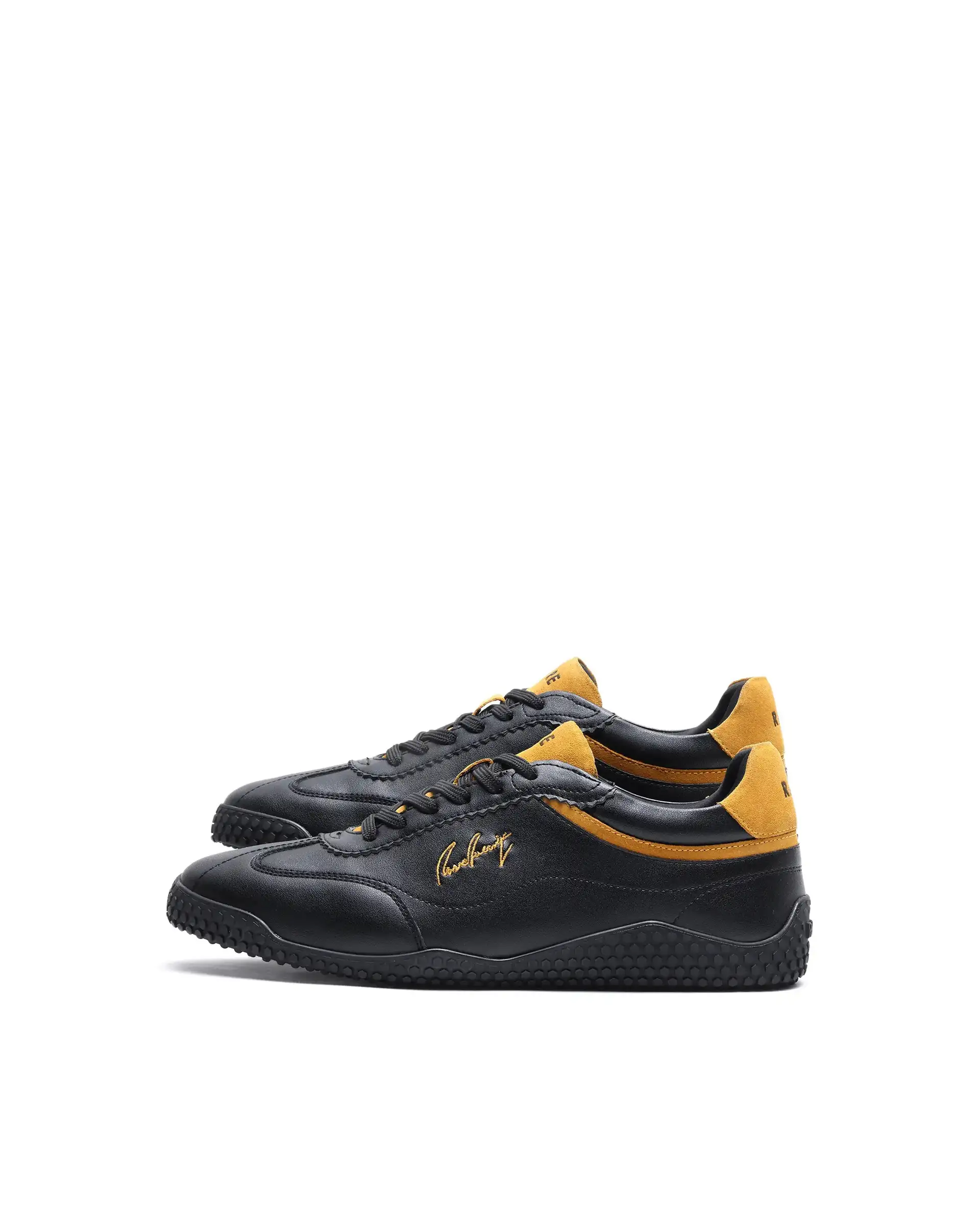 Rare Rabbit Men's Echo Black Micro Leather Sneaker - Image 3