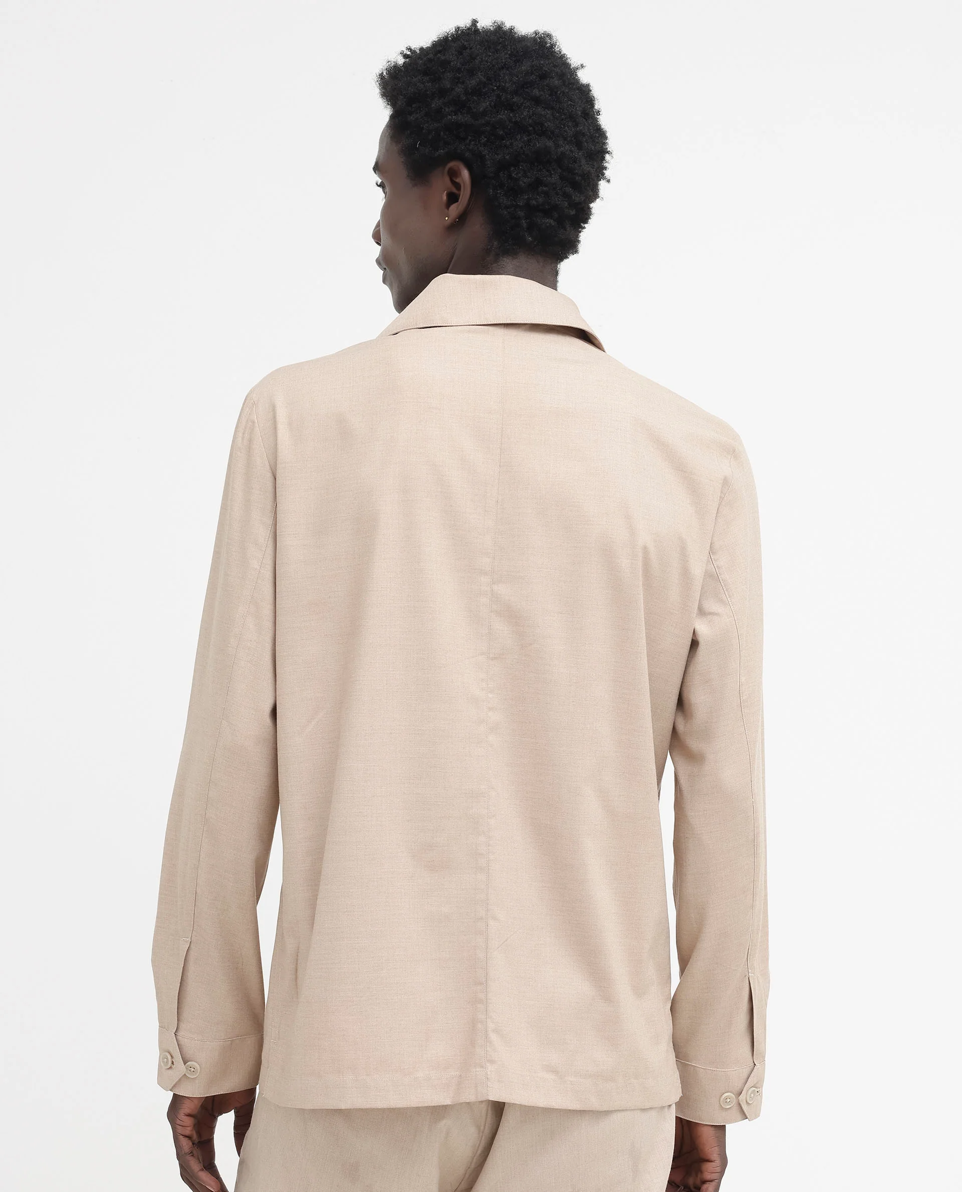 Rare Rabbit Men's Echos Beige Cotton Plain Relaxed Fit Full Sleeve Lapel Neck Jacket - Image 9