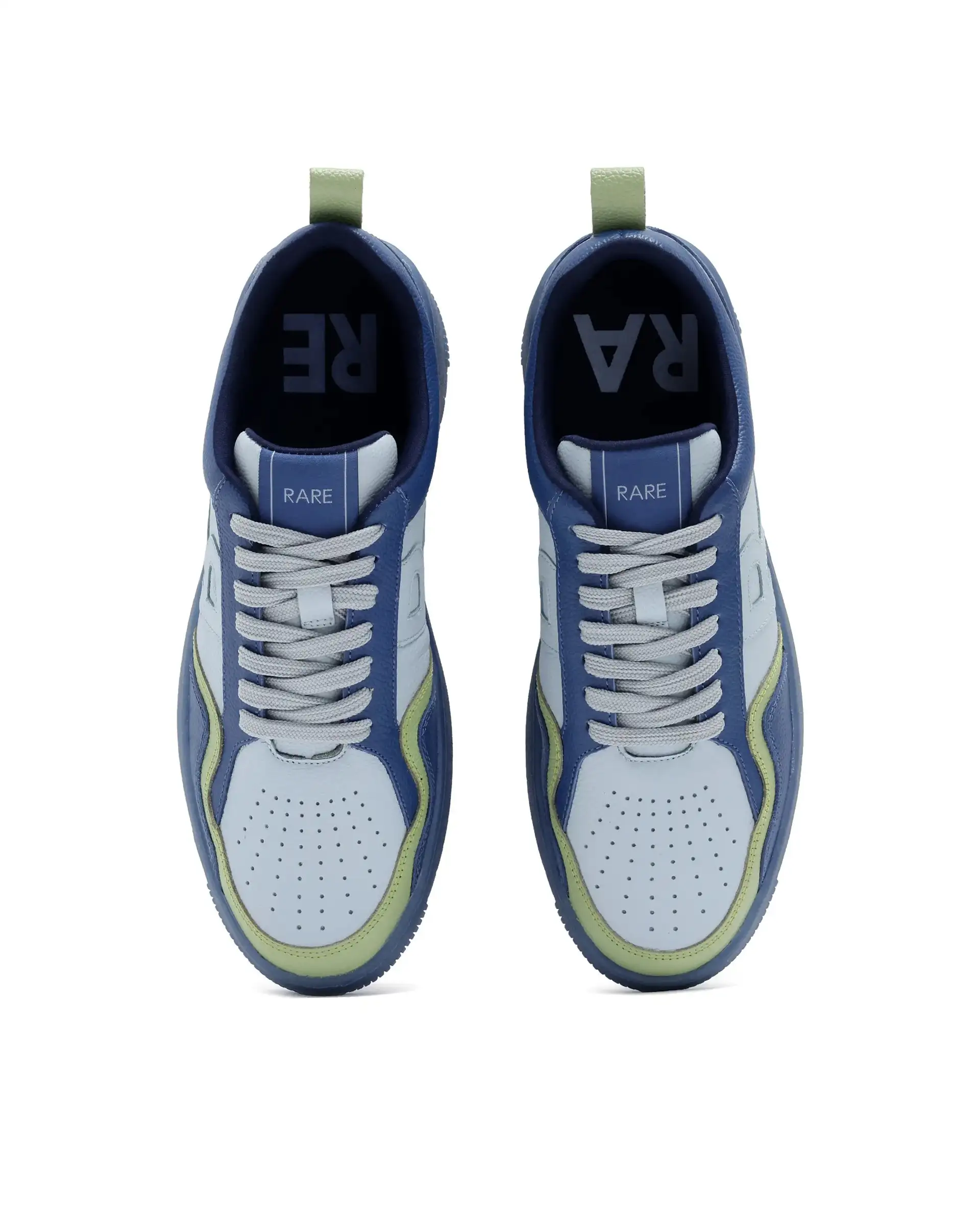 Rare Rabbit Men Edamon Blue Leather Lace-Up Sneaker - Image 6