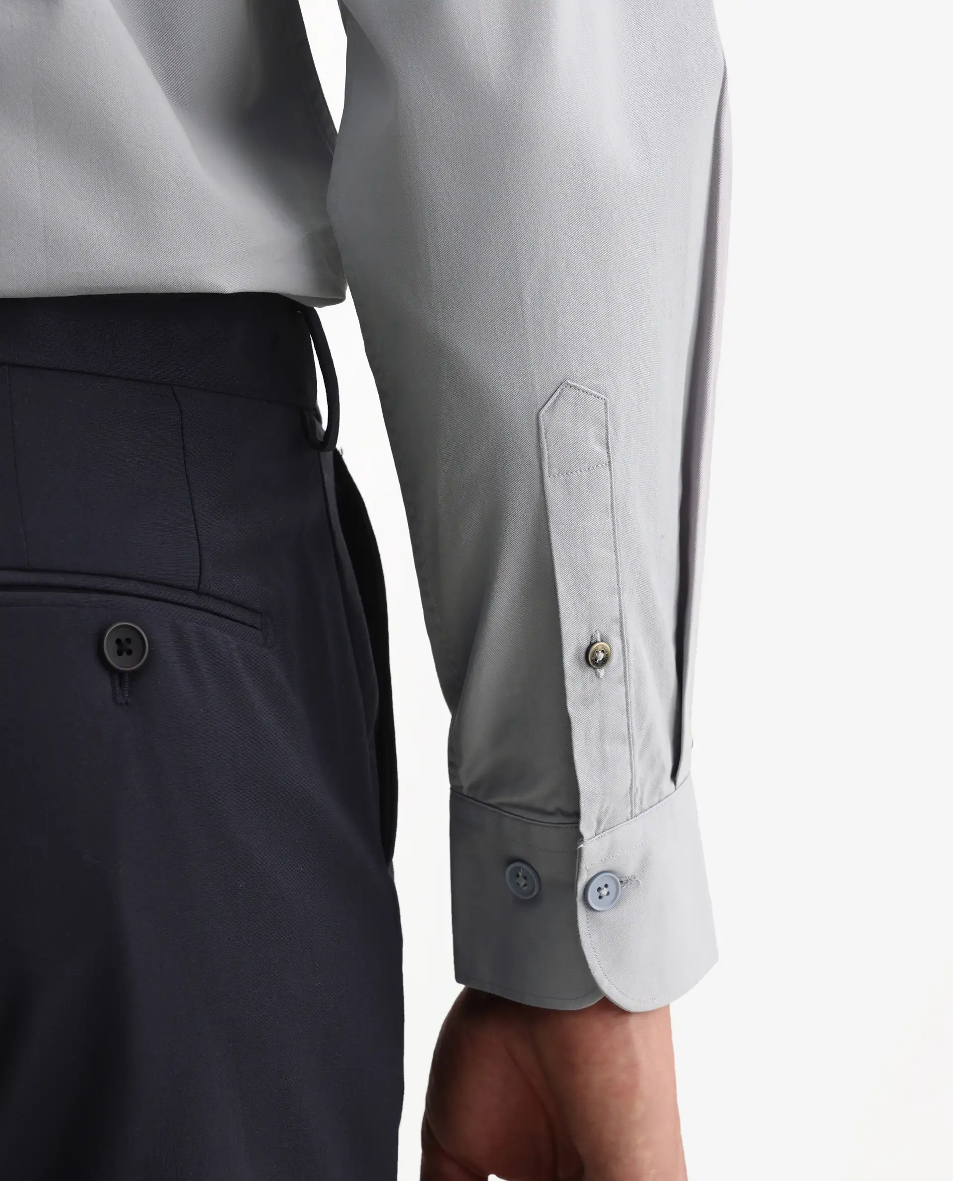 Rare Rabbit Men's Eder Light Blue Cotton Fabric Full Sleeve Collared Regular Fit Plain Shirt - Image 7