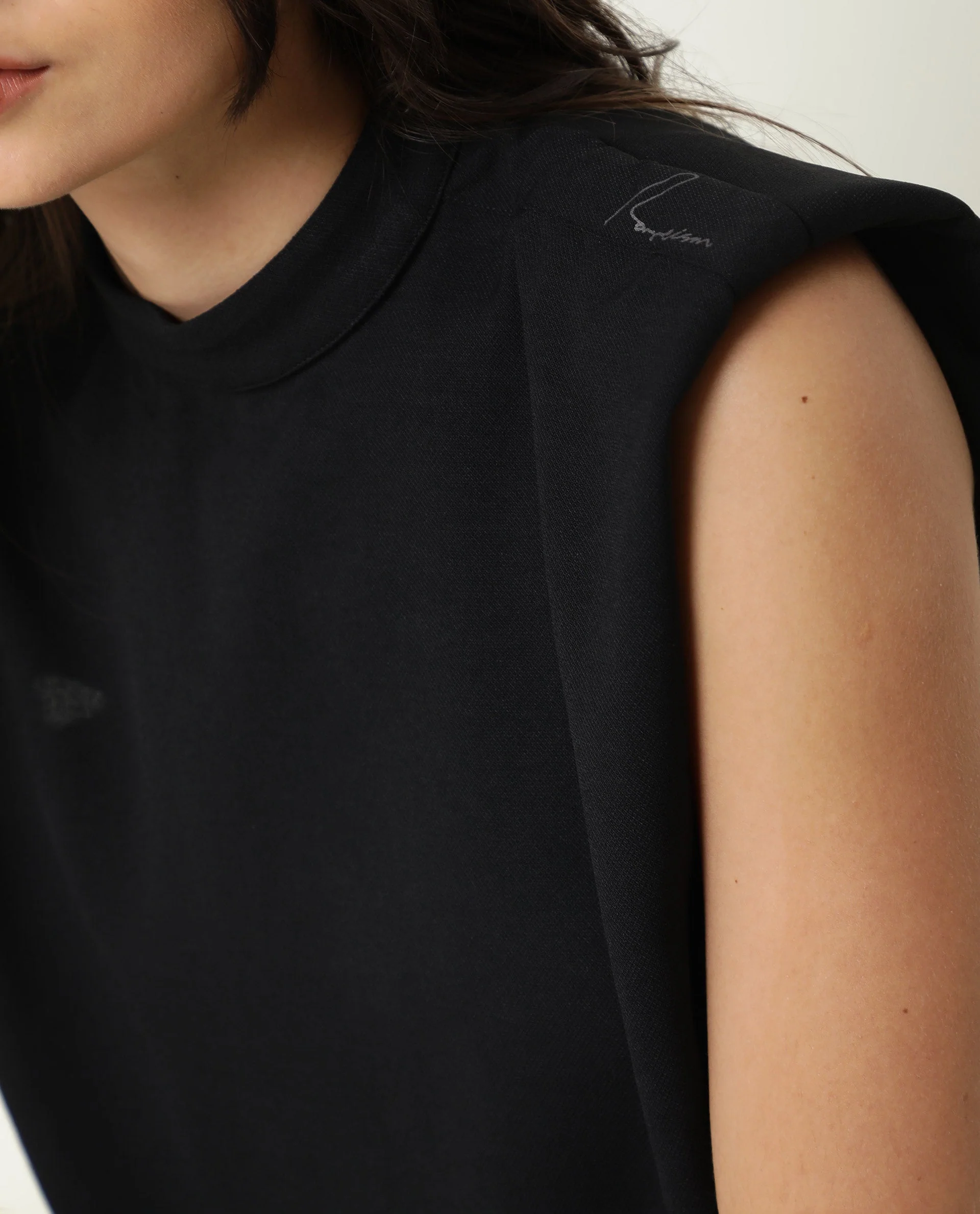 Rareism Womens Edit Black Top Sleeveless Round Neck - Image 5