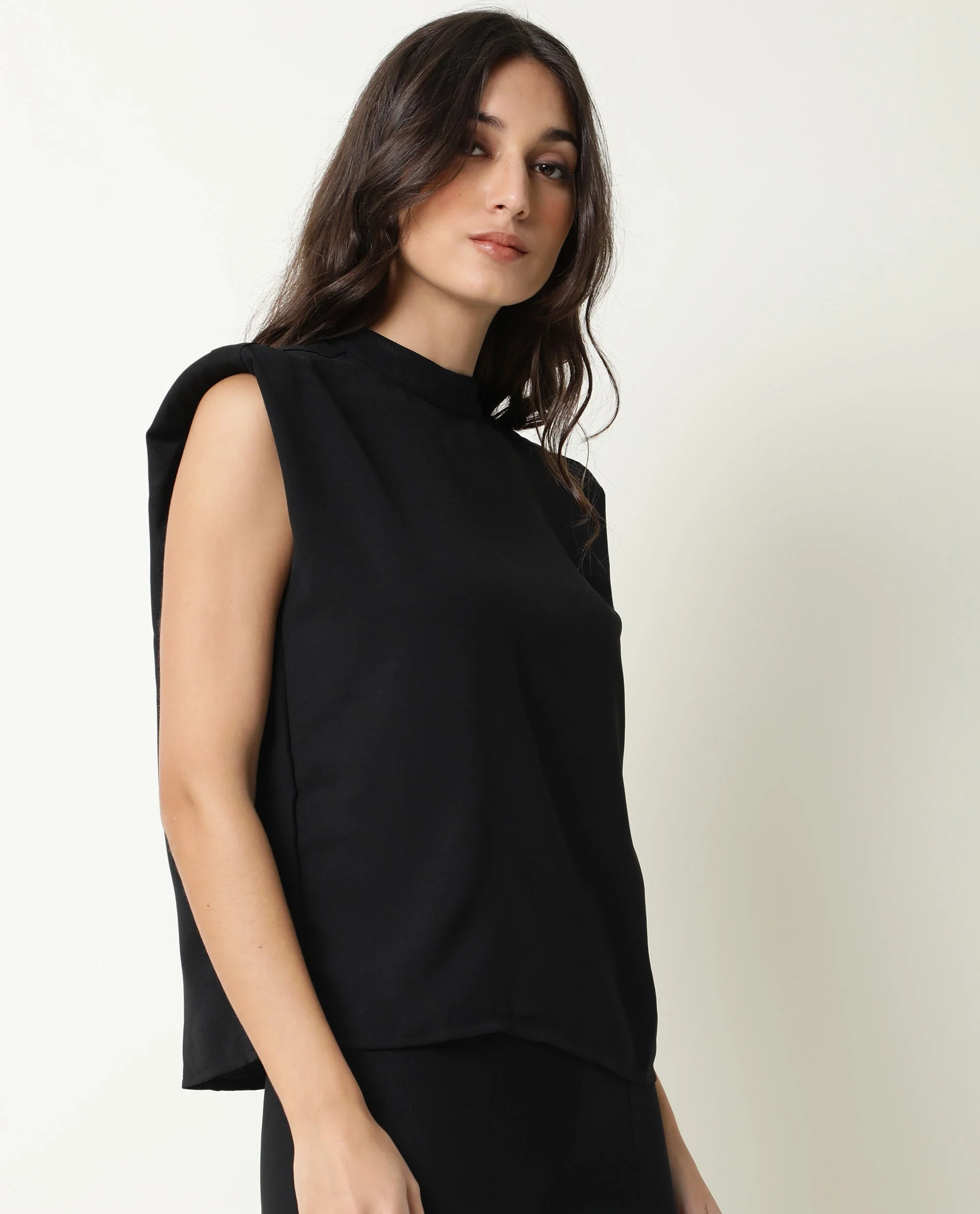 Rareism Womens Edit Black Top Sleeveless Round Neck - Image 6