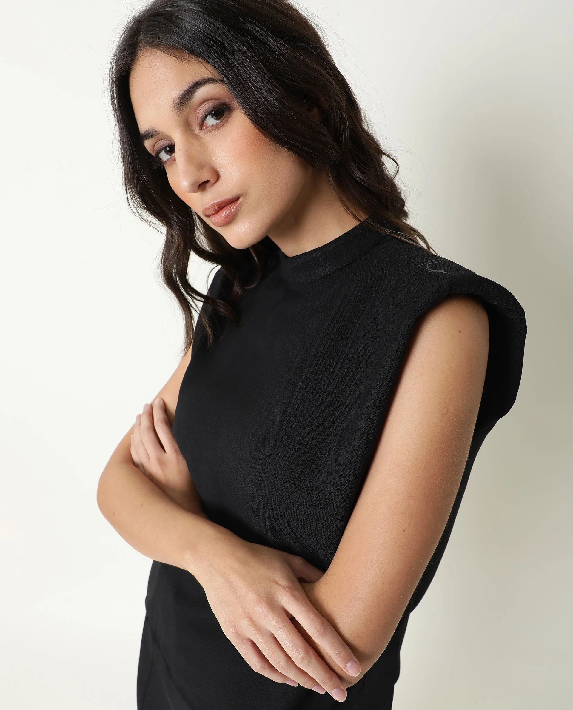 Rareism Womens Edit Black Top Sleeveless Round Neck - Image 7
