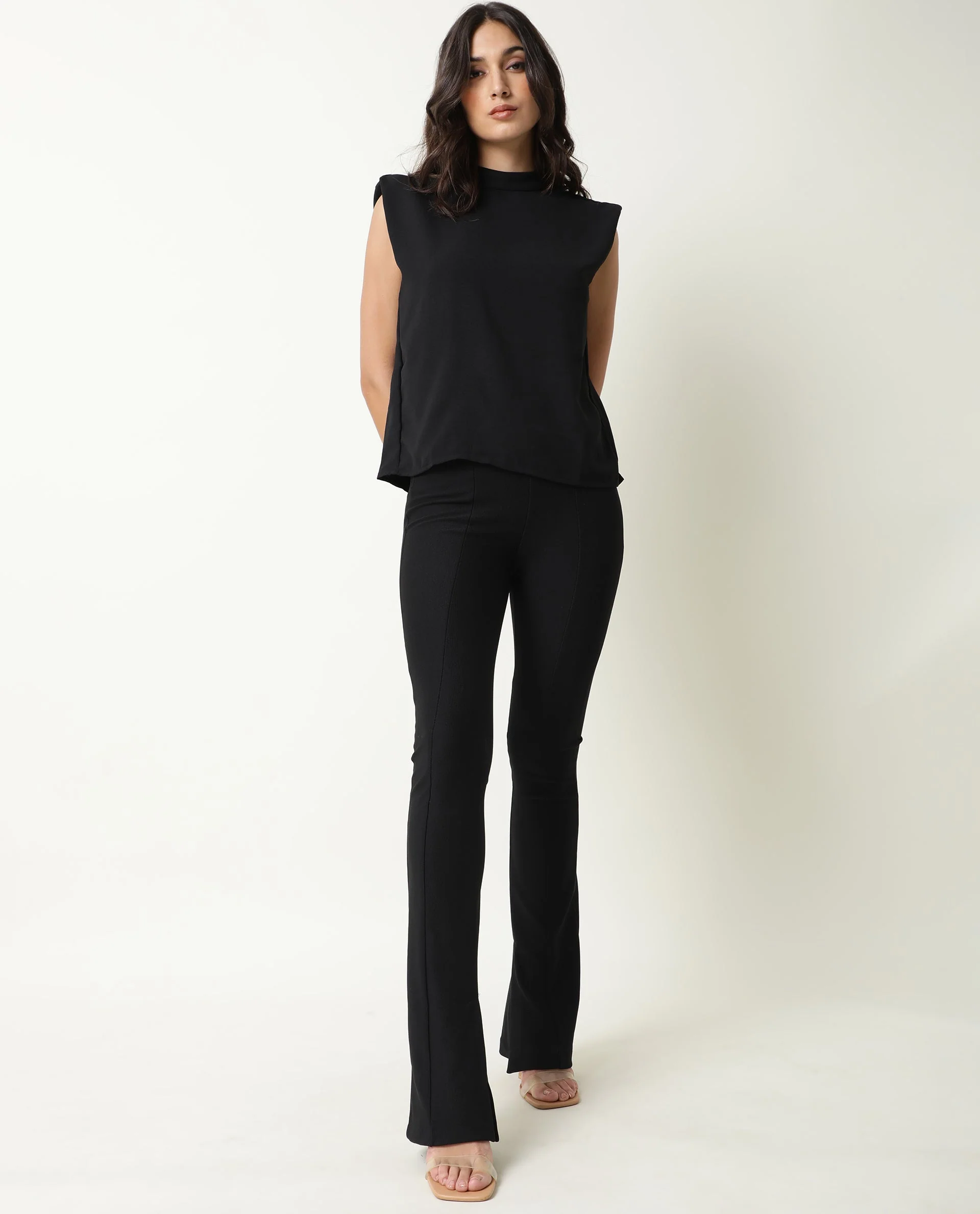 Rareism Womens Edit Black Top Sleeveless Round Neck - Image 8