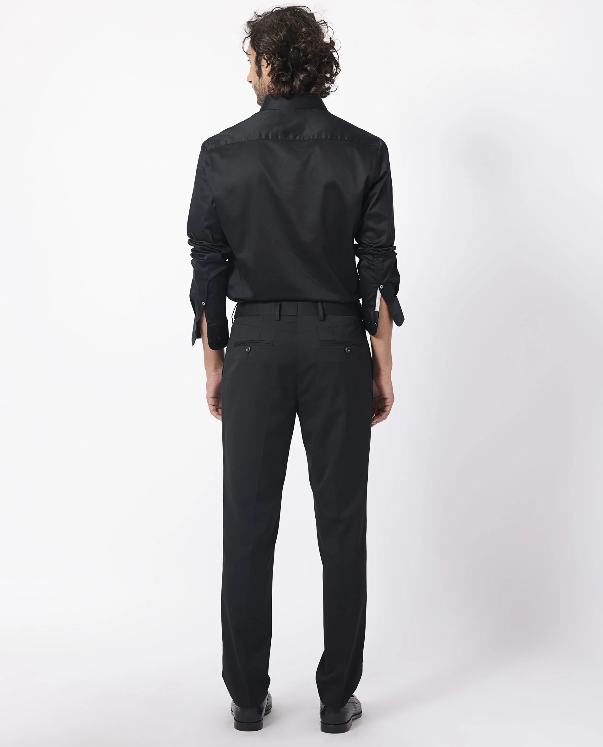 Rare Rabbit Men's Edmon Black Viscose Checked Print Tailored Fit Full Sleeve Lapel Neck Suits - Image 15
