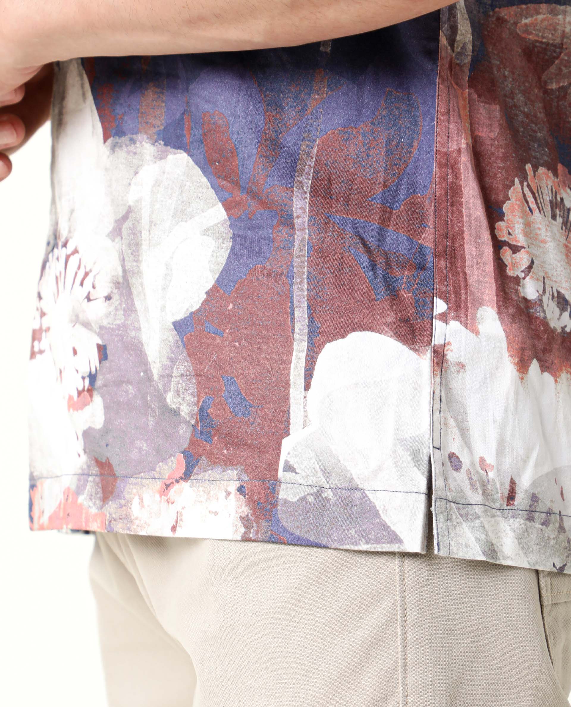 Rare Rabbit Men's Eighty Blue Cotton Floral Print Regular Fit Half Sleeve Collared Shirt - Image 9
