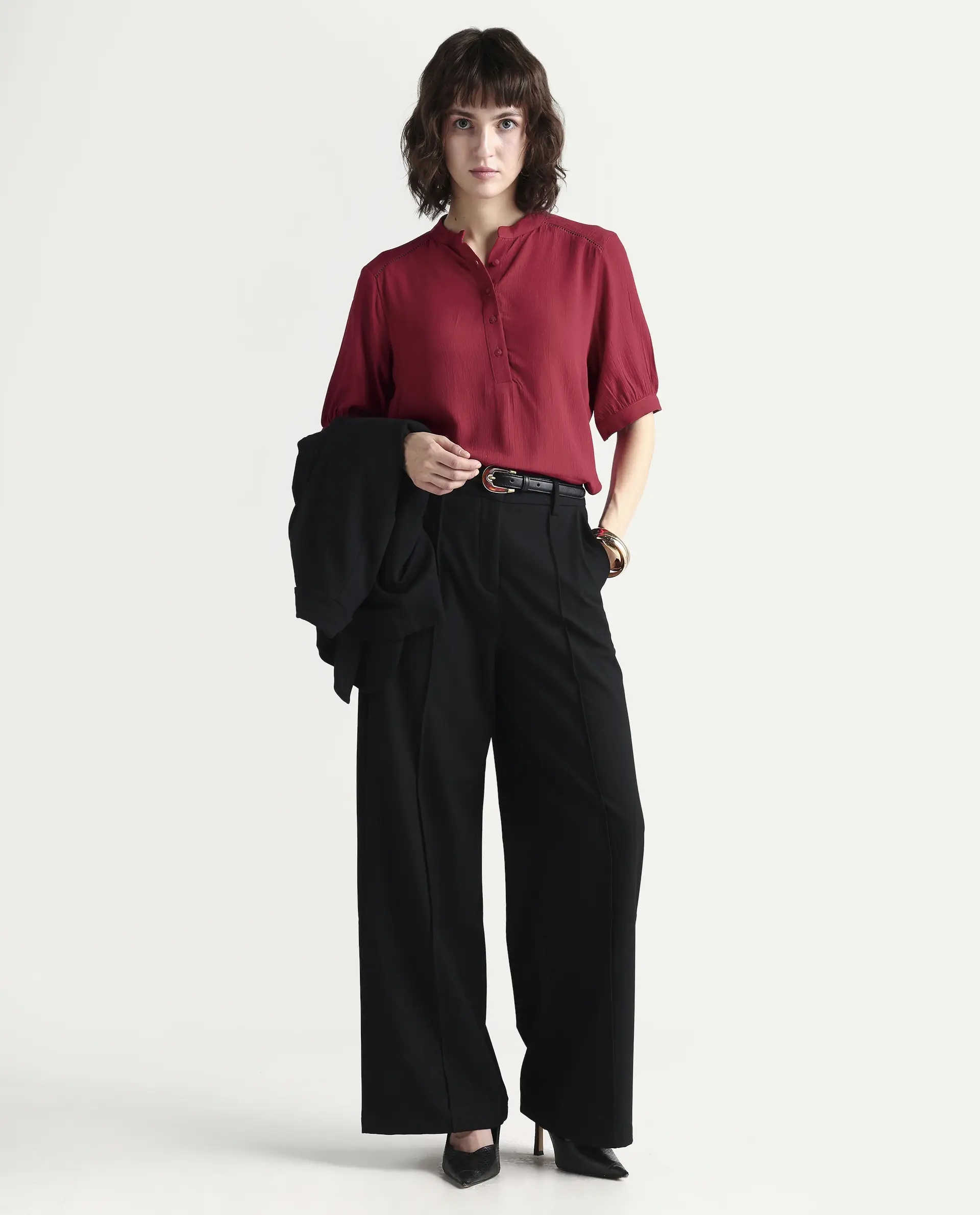 Rareism Women's Elane Red Ct Plain Top - Image 2
