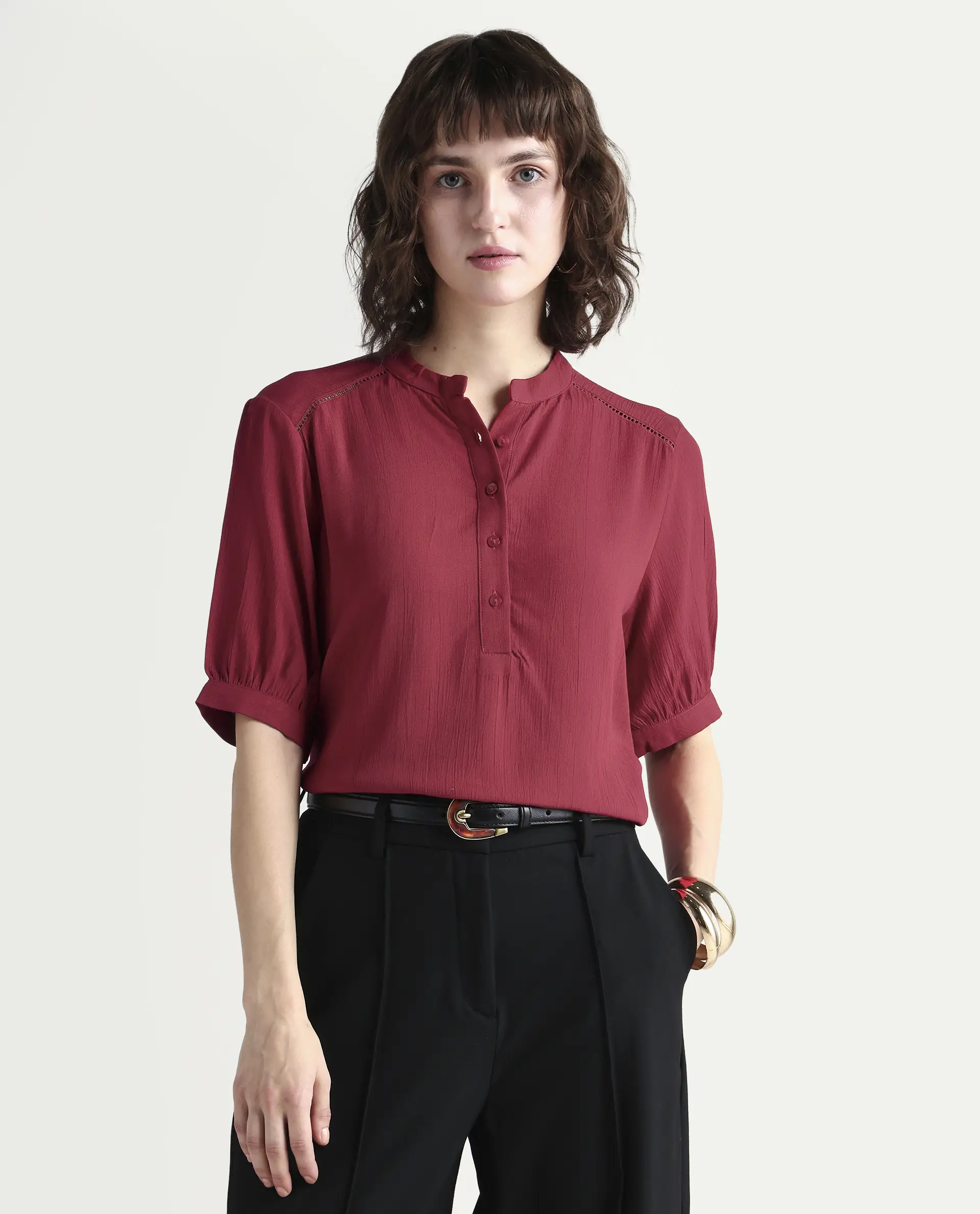Rareism Women's Elane Red Ct Plain Top - Image 3