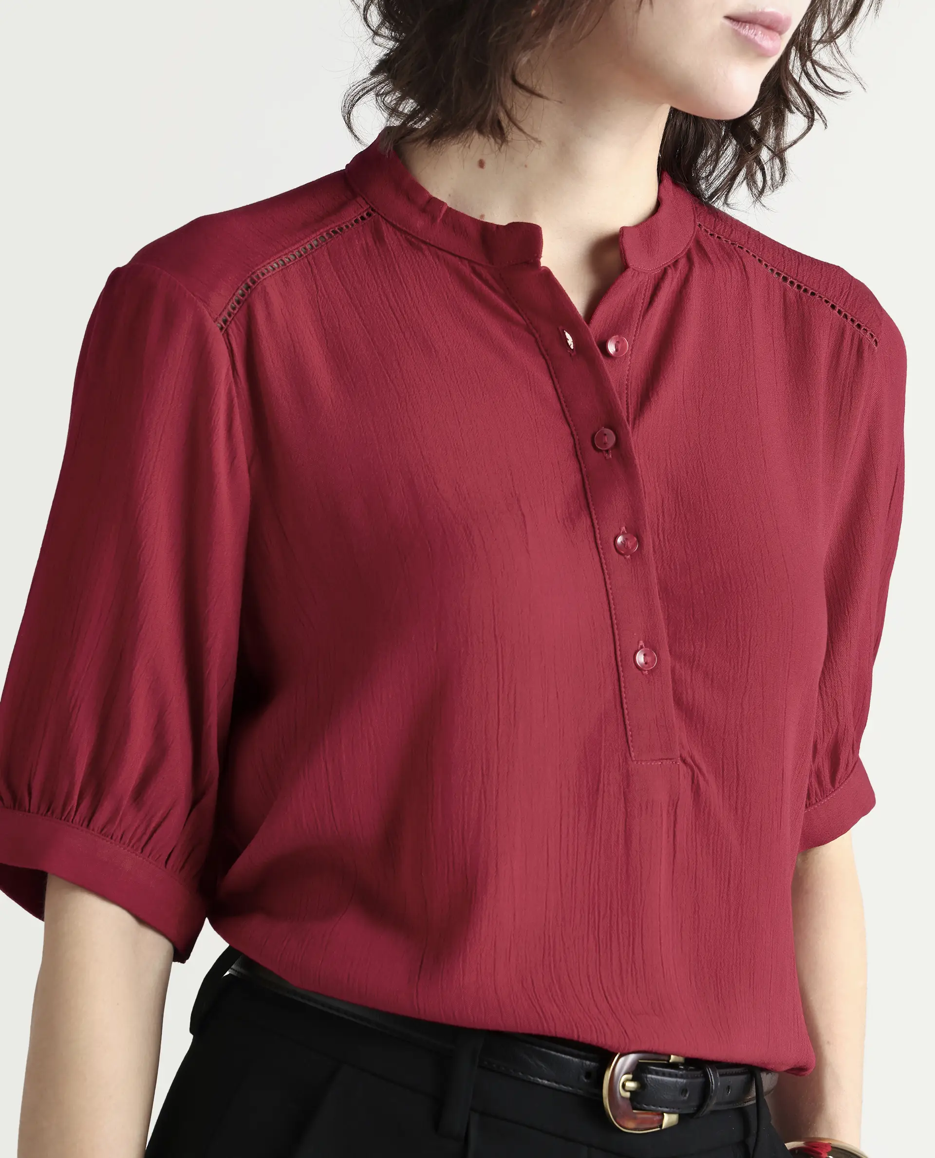 Rareism Women's Elane Red Ct Plain Top - Image 4