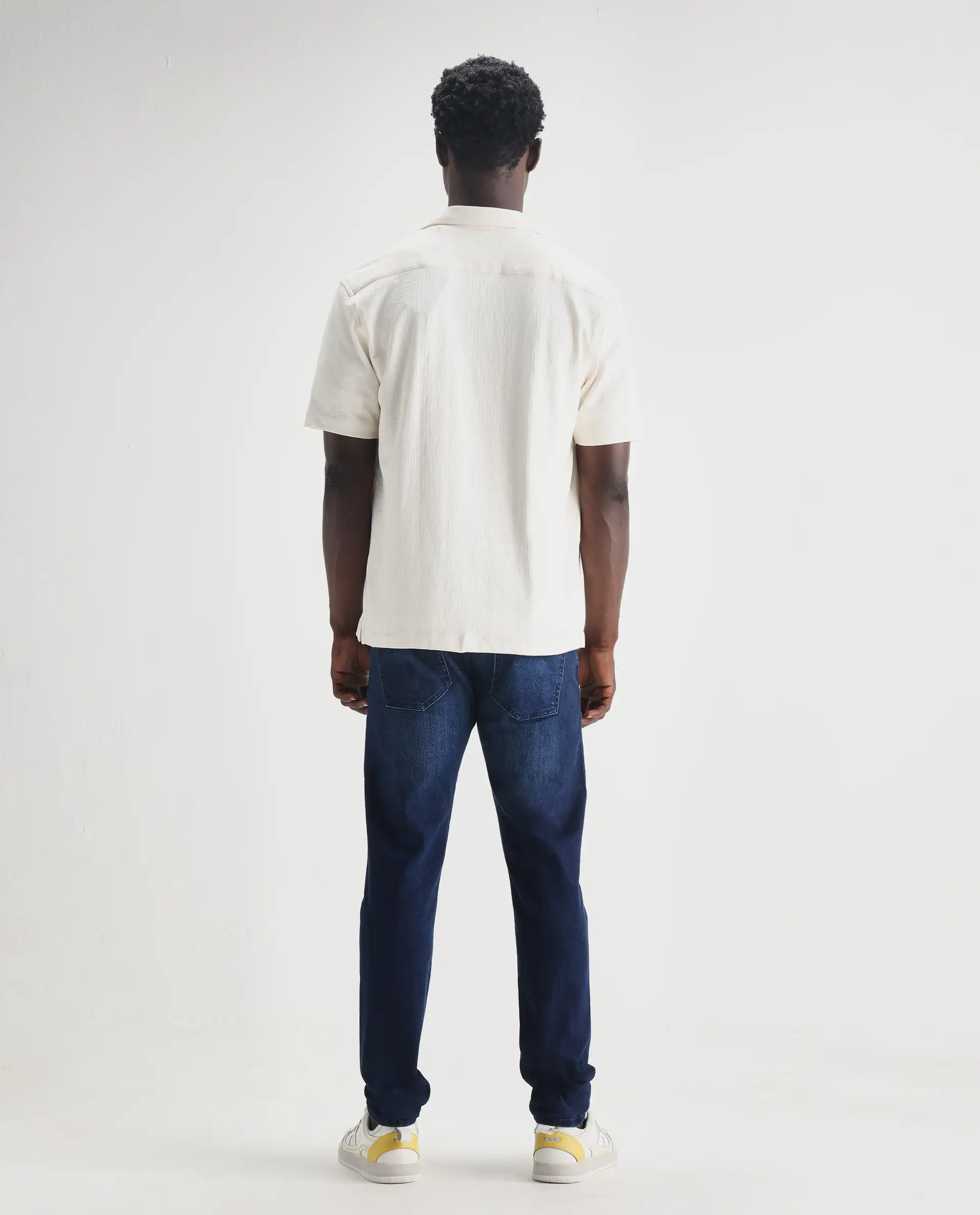 Rare Rabbit Men's Elanza Blue Cotton Blend Plain Morris Regular Fit Jeans - Image 9