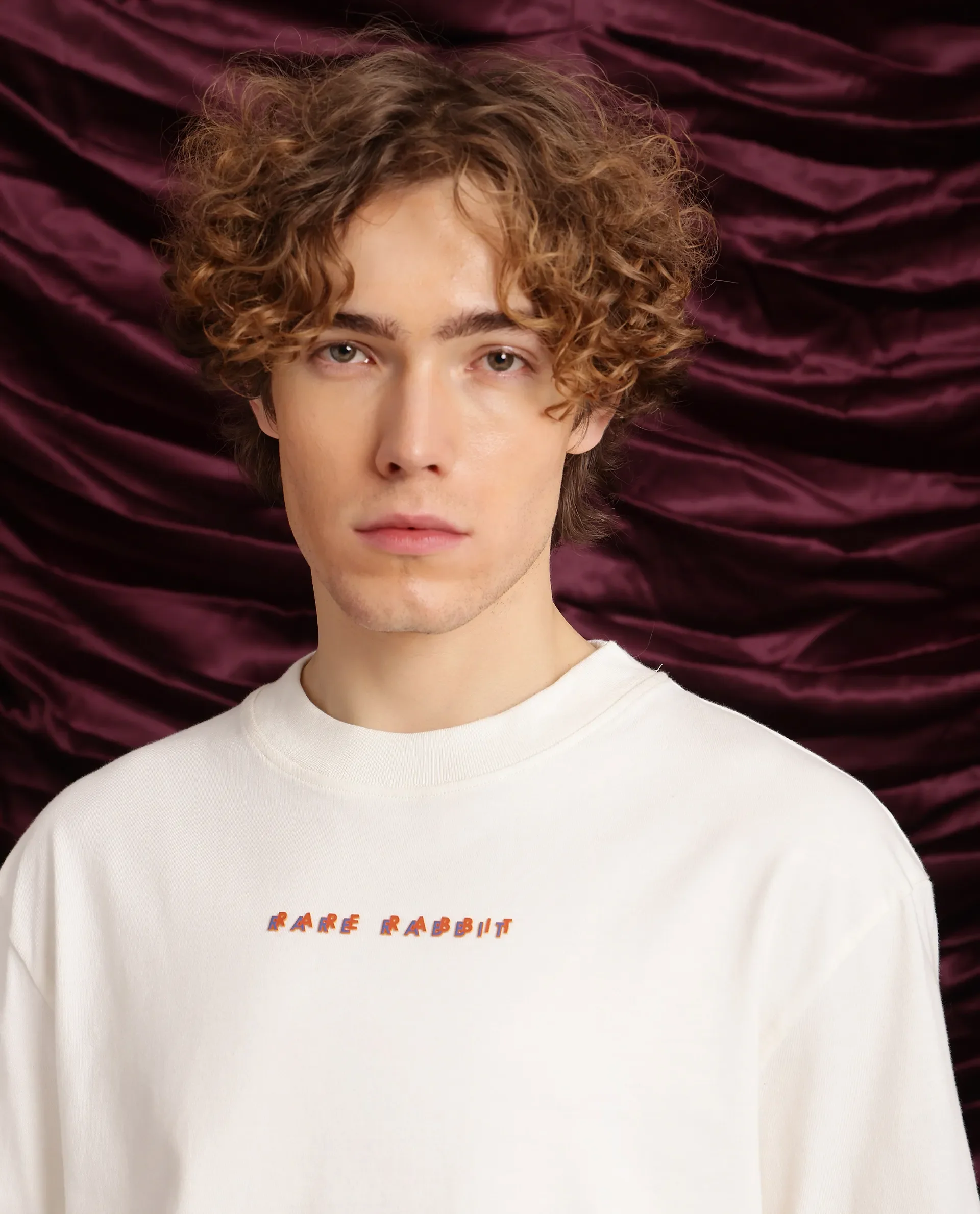 Rare Rabbit Men's Elep Off White Cotton Graphic Print Oversized Fit Half Sleeve Crew Neck T-Shirt - Image 3