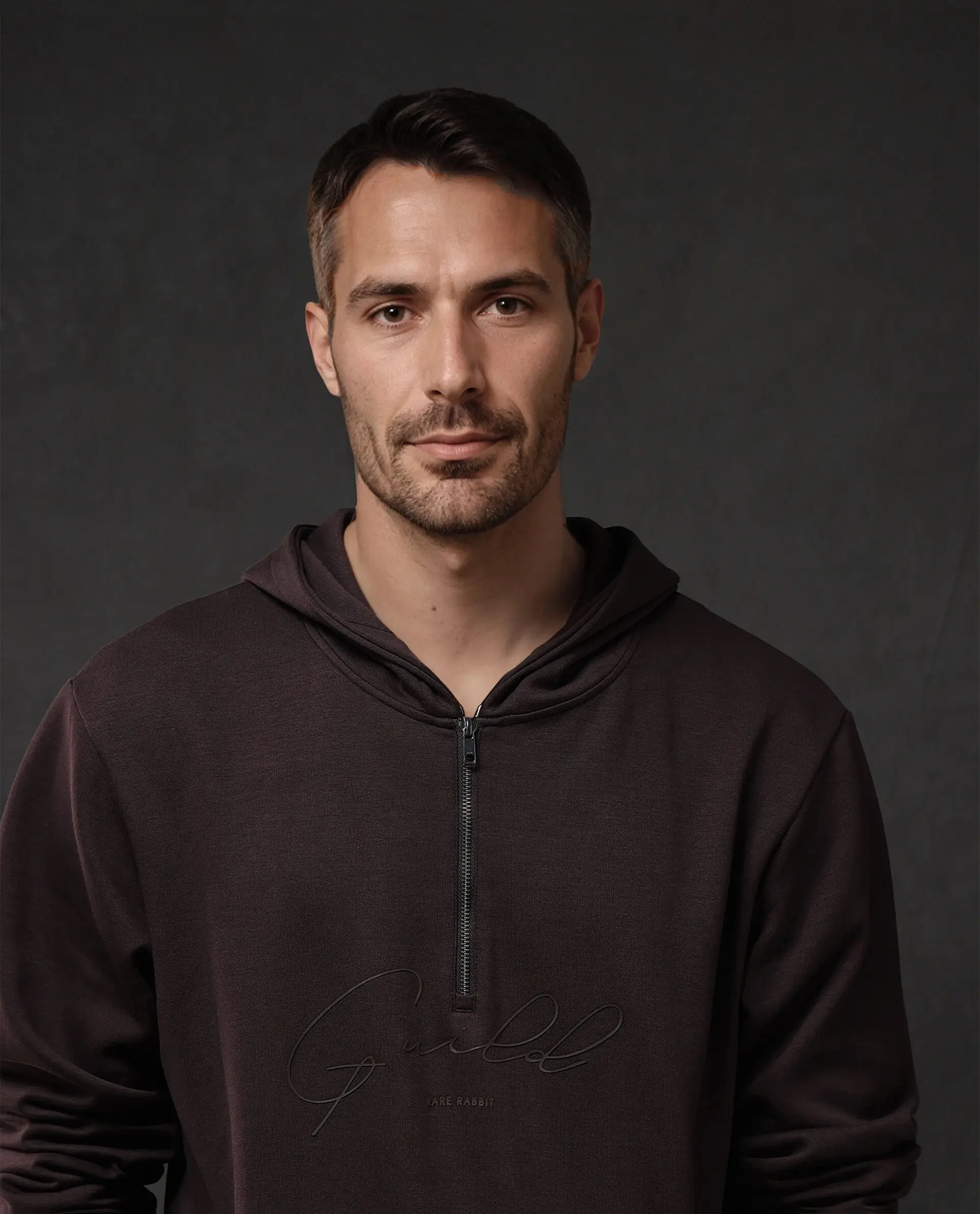 Rare Rabbit Men's Eli-2 Maroon Cotton Plain Regular Fit Full Sleeve Hooded Sweatshirt - Image 4