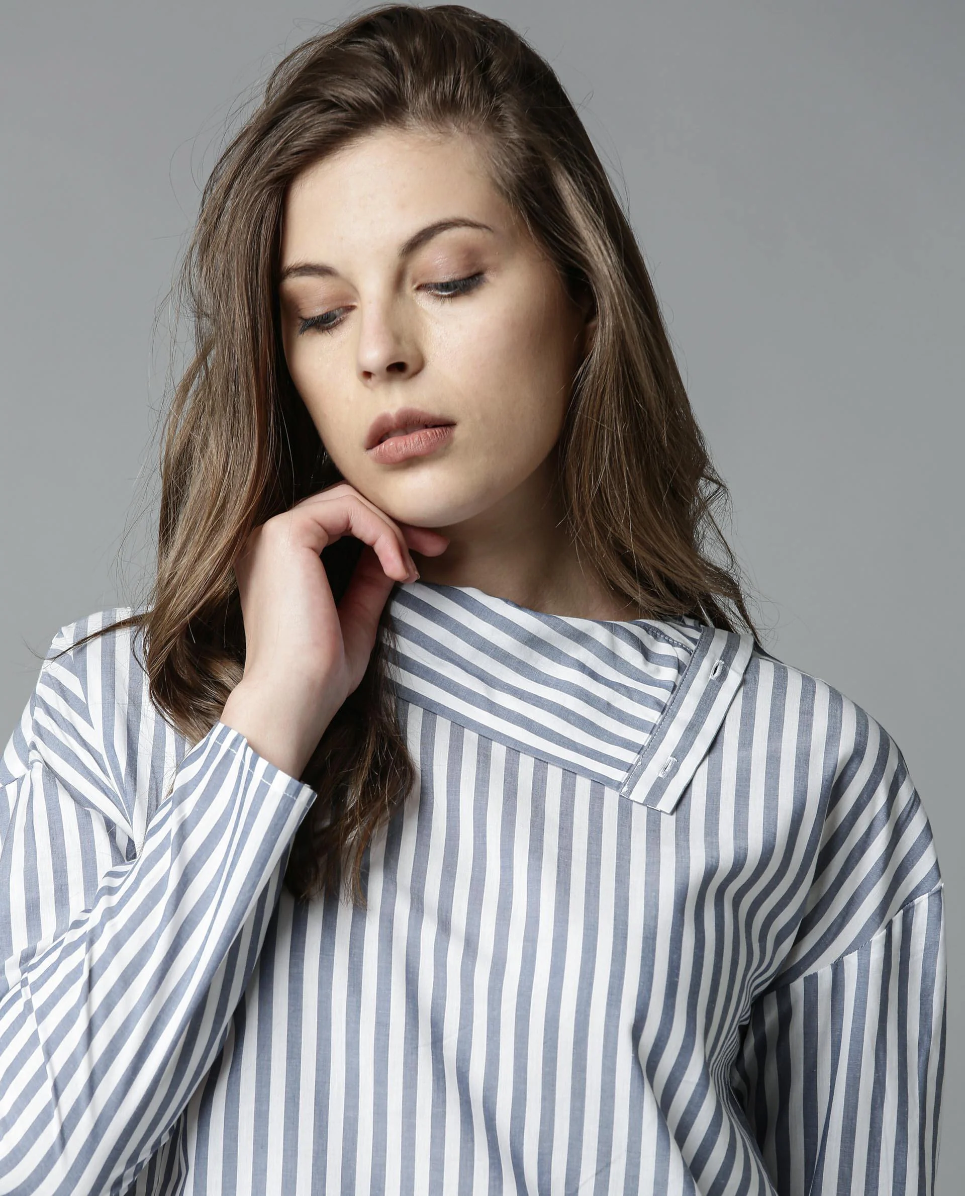 Rareism Women Elios Navy Top Full Sleeves Stripe - Image 5