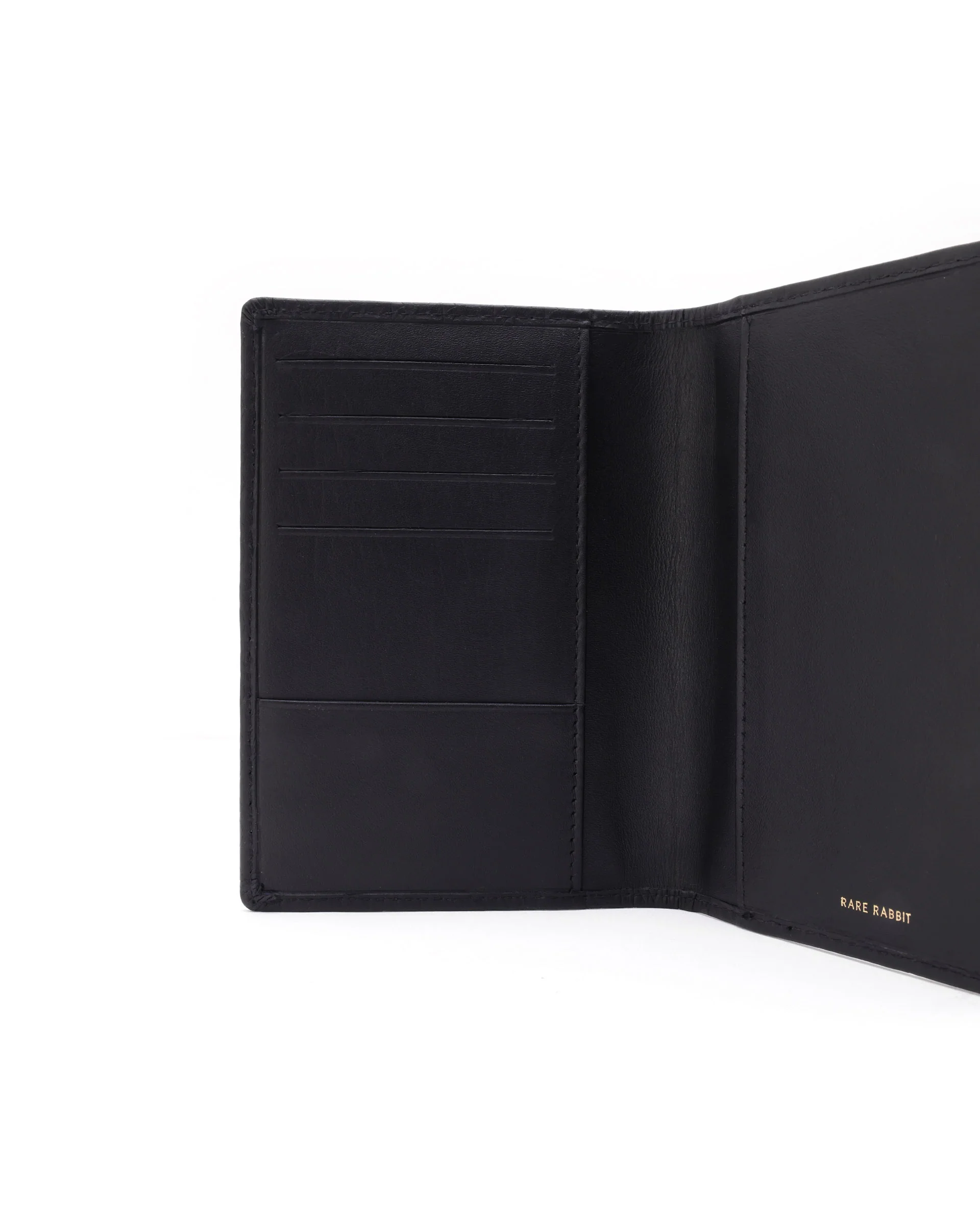 Rare Rabbit Men's Ellen Black Bi Fold Rfid Embossed Monogram Passport Holder - Image 2