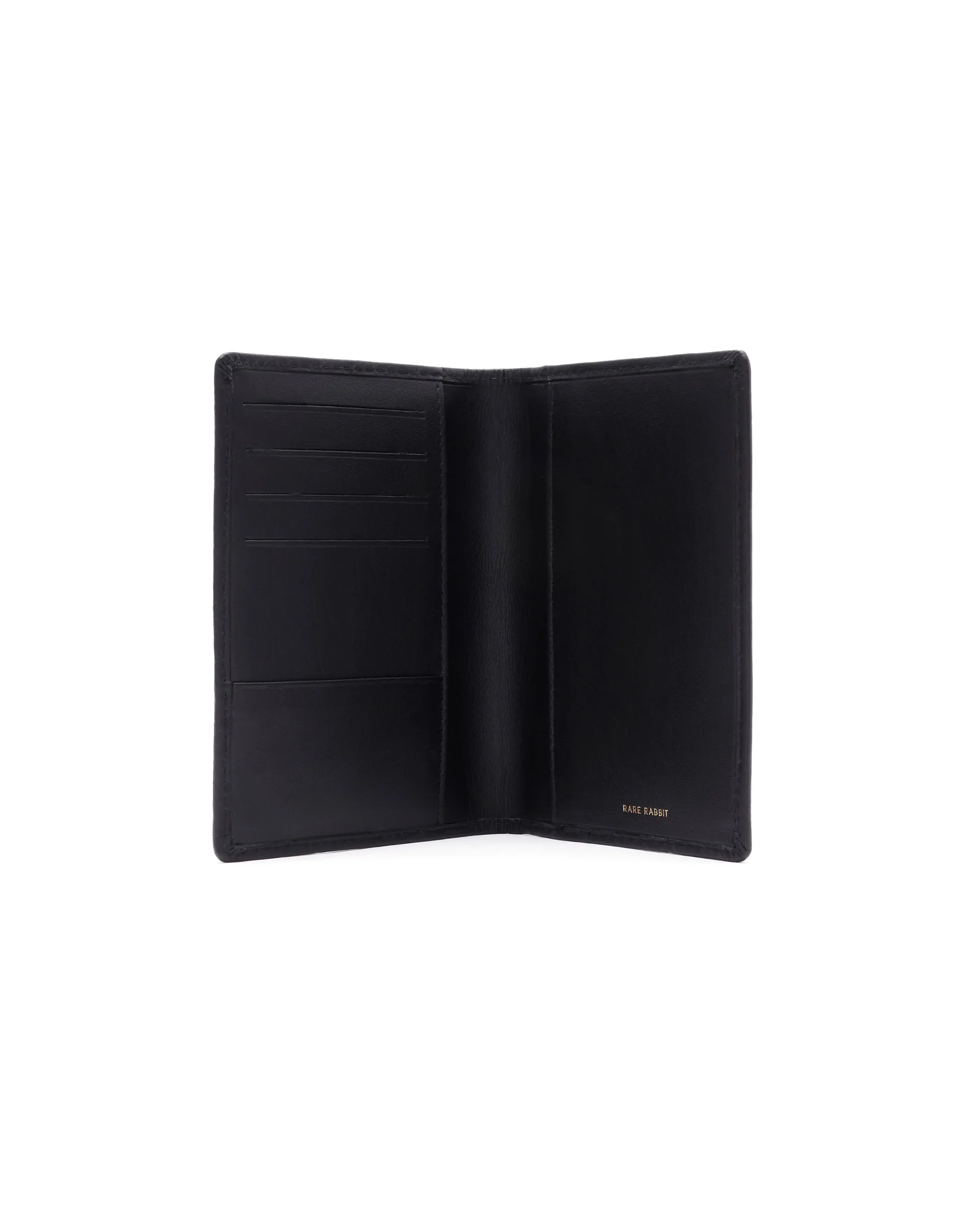 Rare Rabbit Men's Ellen Black Bi Fold Rfid Embossed Monogram Passport Holder - Image 5