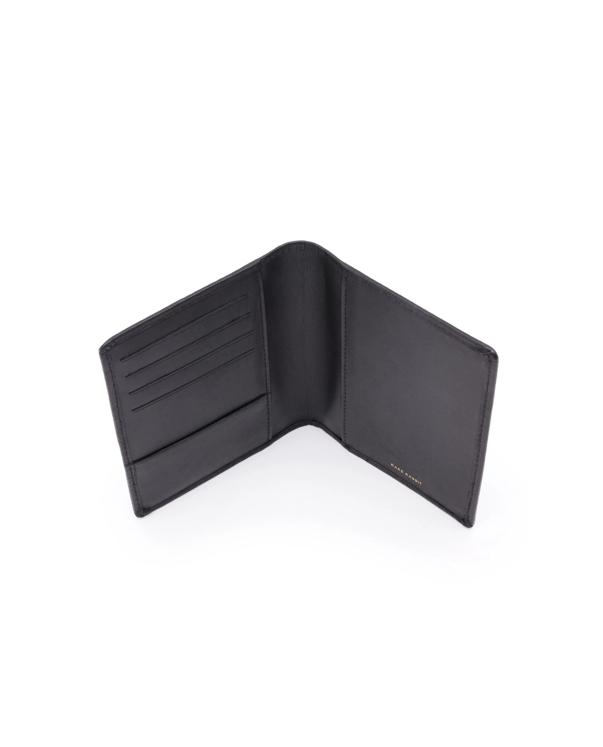 Rare Rabbit Men's Ellen Black Bi Fold Rfid Embossed Monogram Passport Holder - Image 6