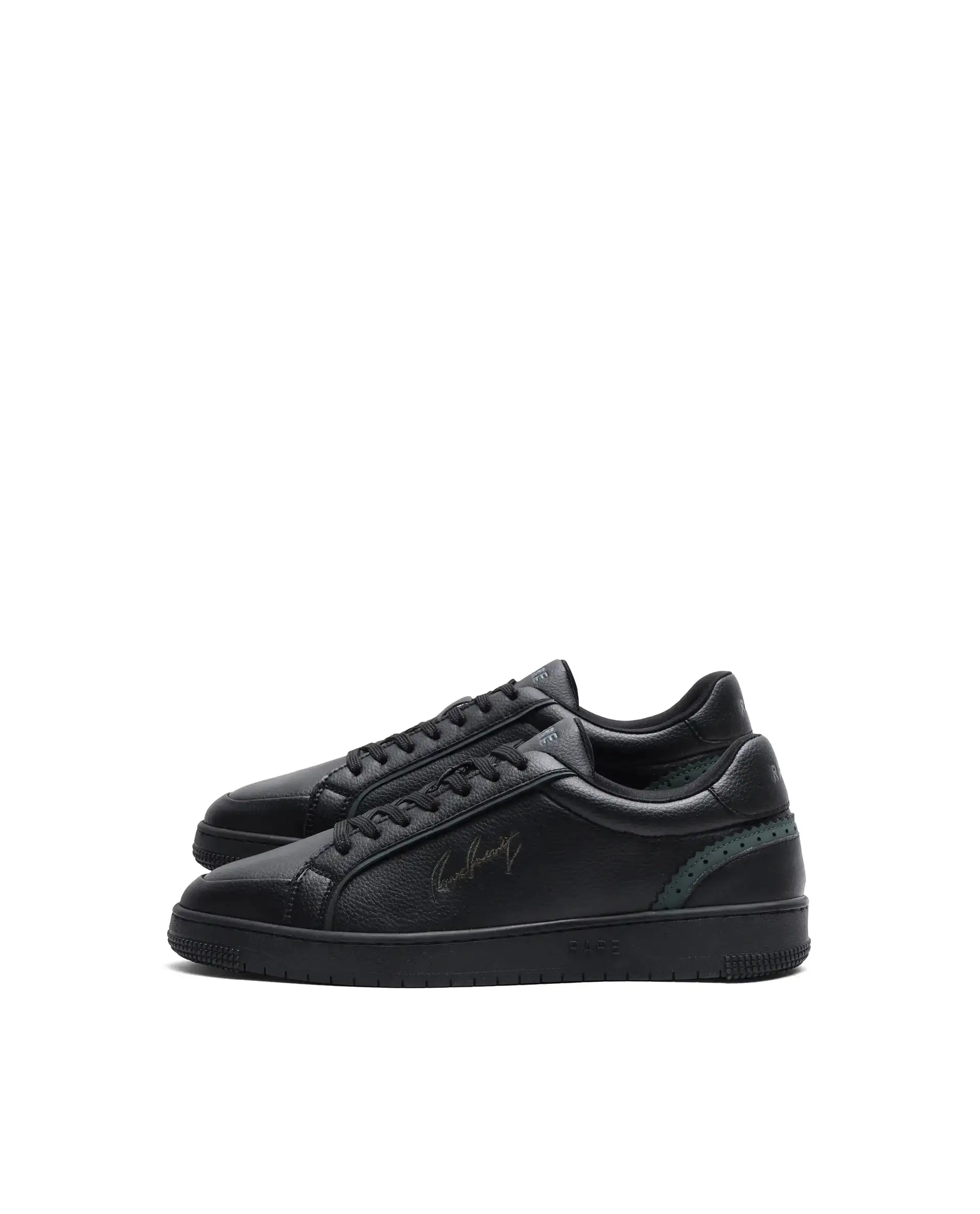 Rare Rabbit Men's Elleo Black Micro Leather Sneaker - Image 2
