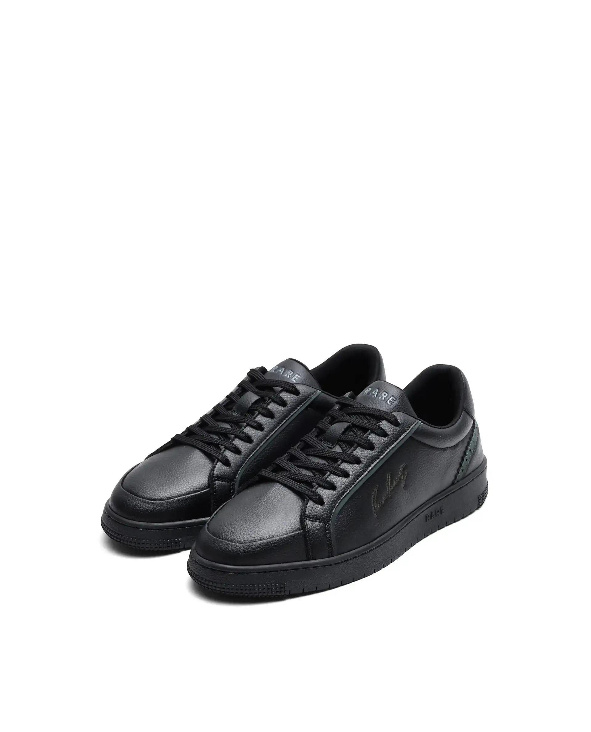 Rare Rabbit Men's Elleo Black Micro Leather Sneaker - Image 3