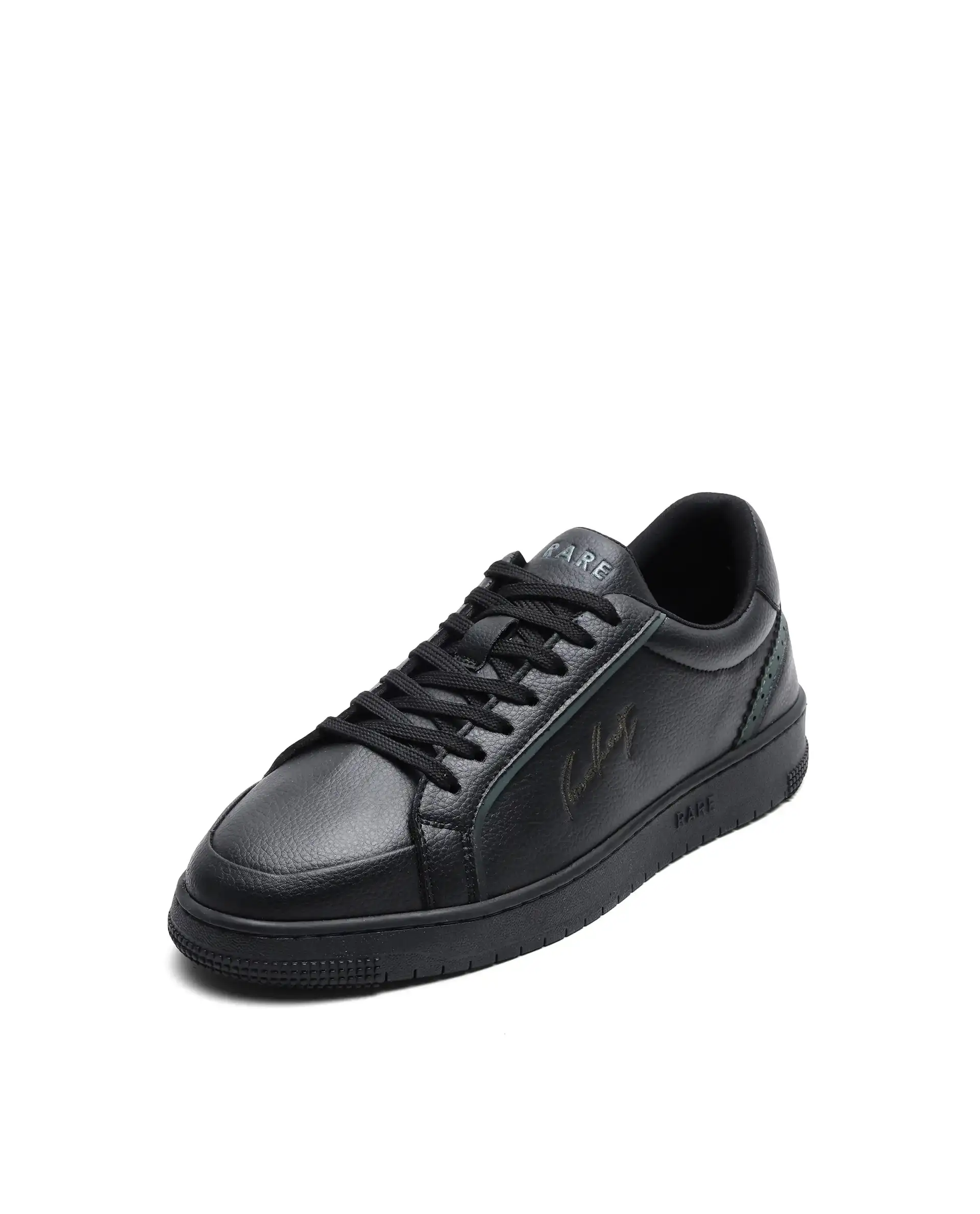 Rare Rabbit Men's Elleo Black Micro Leather Sneaker - Image 4