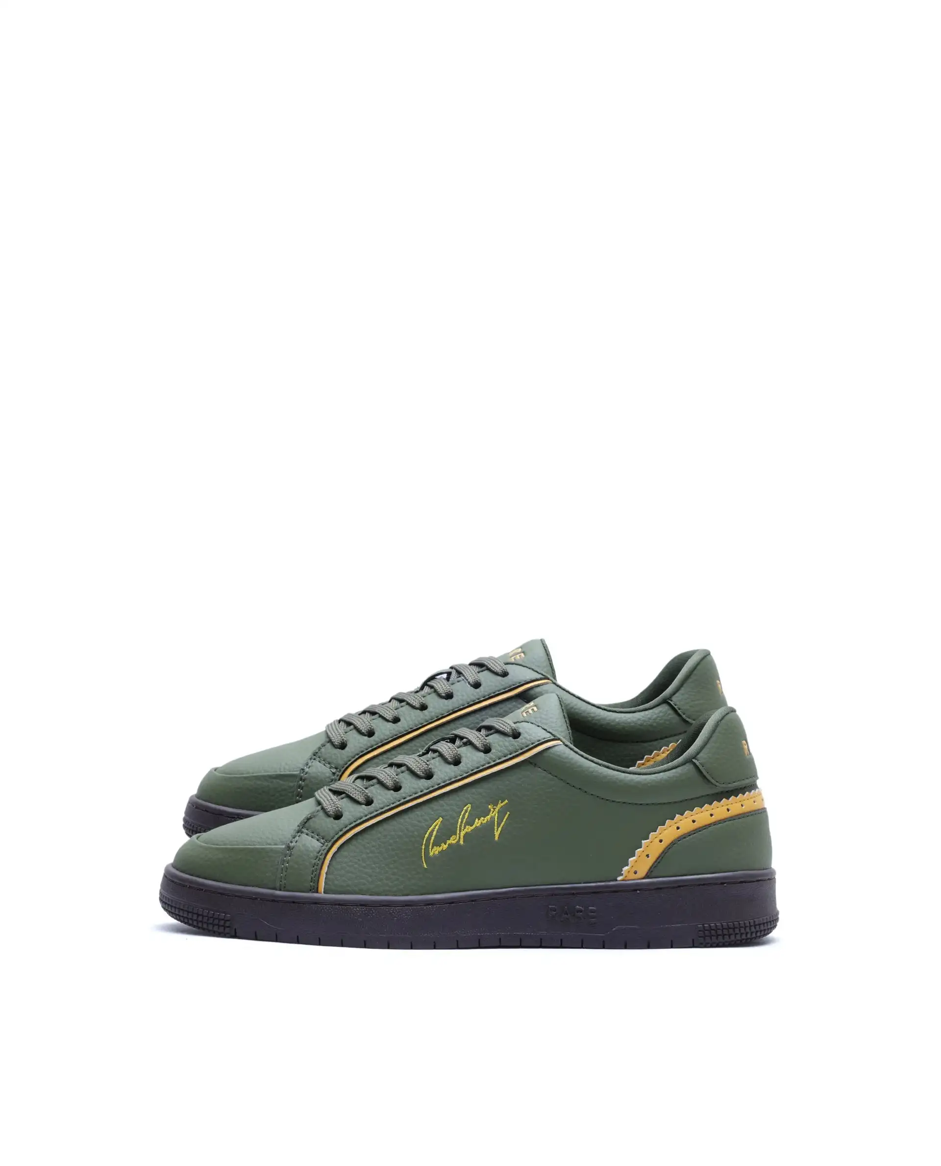 Rare Rabbit Men's Elleo Olive Micro Leather Sneaker - Image 7