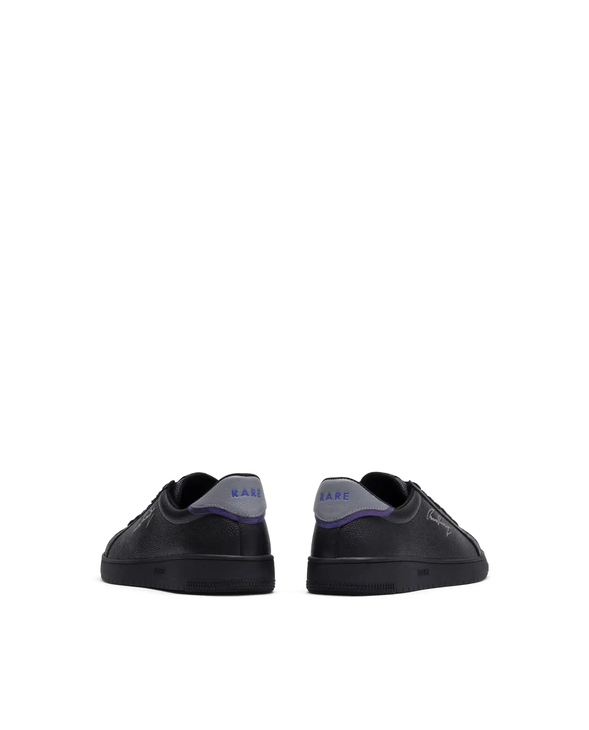 Rare Rabbit Men Elliot Black Genuine Leather Embroidered Signature Low-Top Lace-Up Closure Sneaker - Image 9