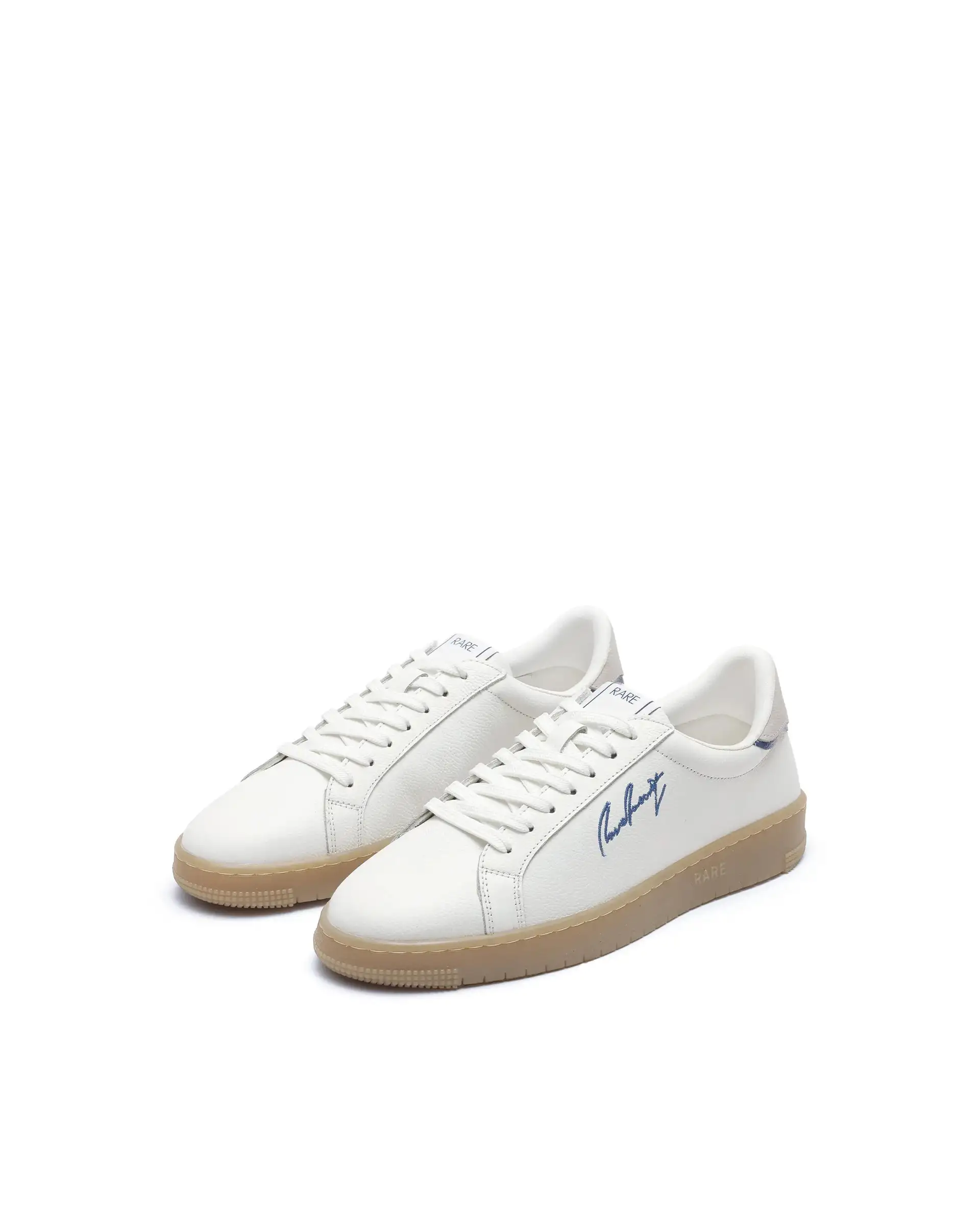 Rare Rabbit Men Elliot White Genuine Leather Embroidered Signature Low-Top Lace-Up Closure Sneaker - Image 3