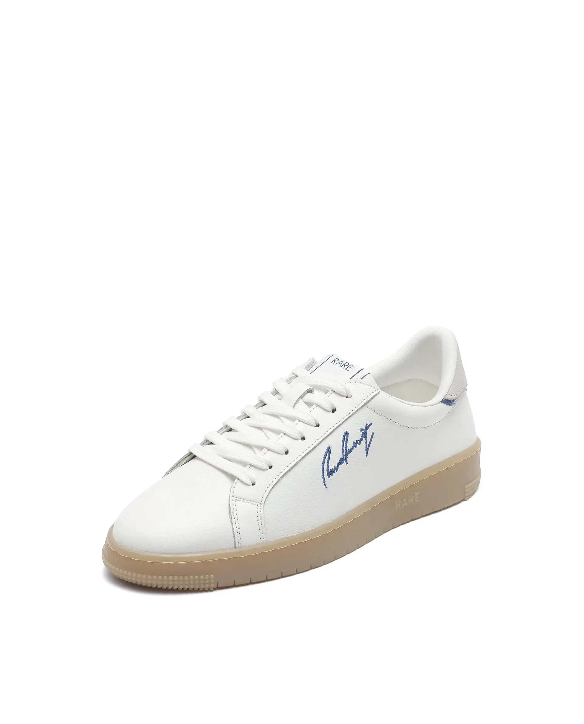 Rare Rabbit Men Elliot White Genuine Leather Embroidered Signature Low-Top Lace-Up Closure Sneaker - Image 8