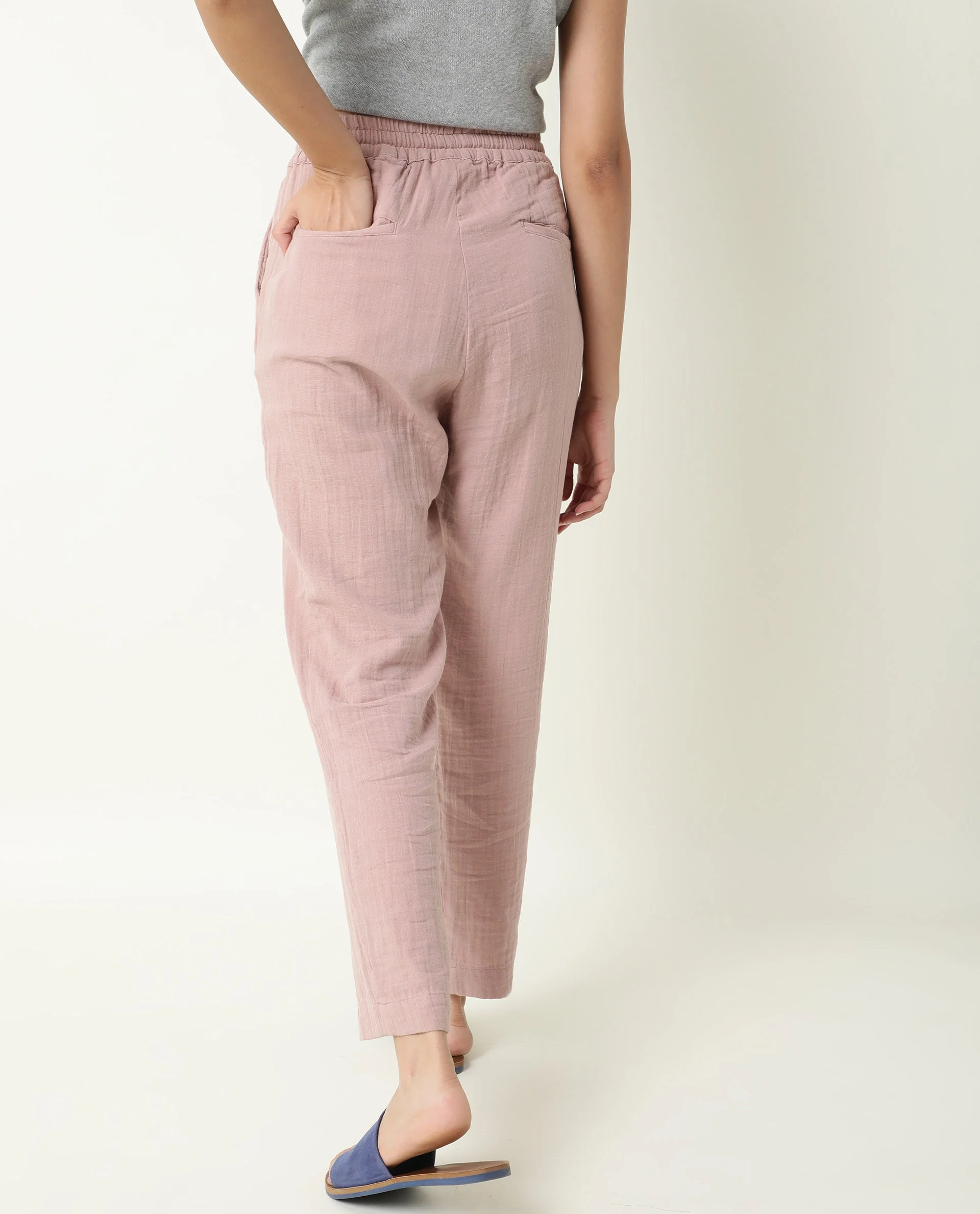Rareism Women's Elo Pink Cotton Plain Ankle Length Regular Fit Trouser - Image 10