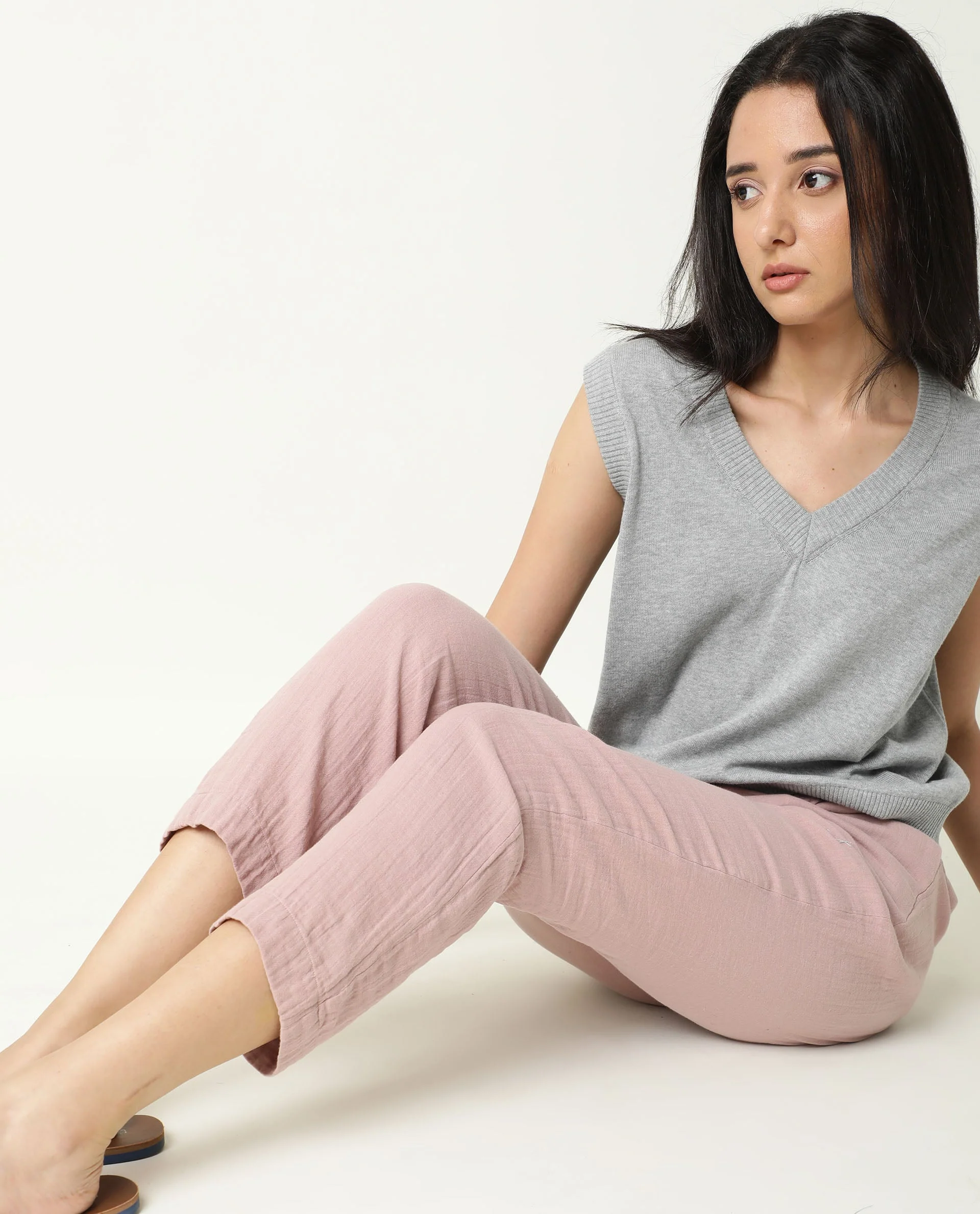 Rareism Women's Elo Pink Cotton Plain Ankle Length Regular Fit Trouser - Image 11