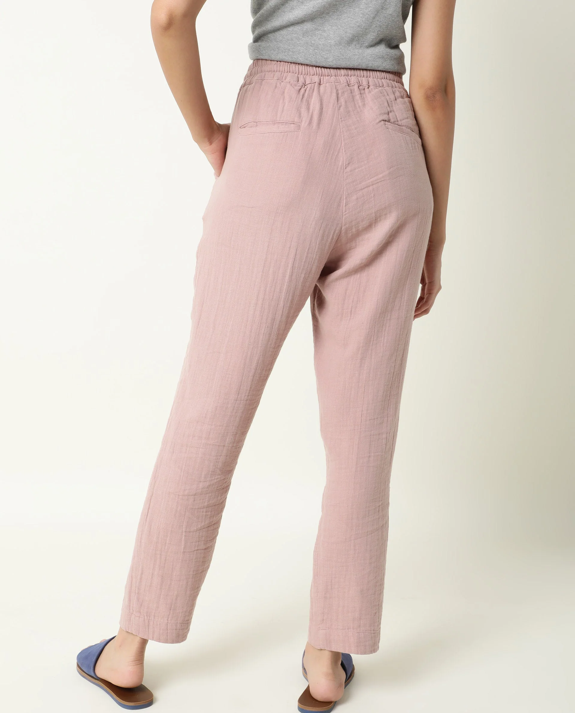 Rareism Women's Elo Pink Cotton Plain Ankle Length Regular Fit Trouser - Image 7