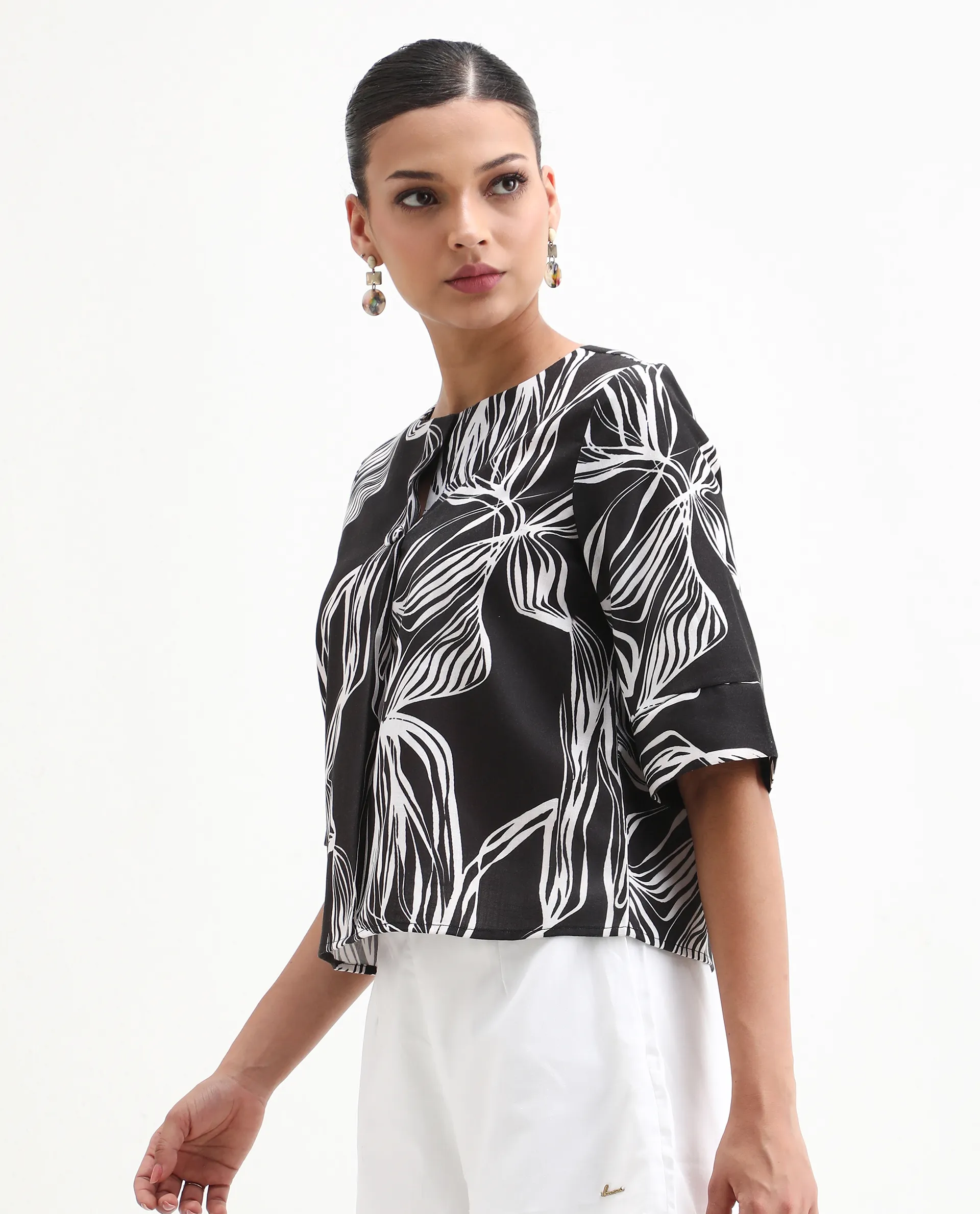 Rareism Women's Eloff-T Black Polyester Crew Neck Regular Fit Top - Image 7