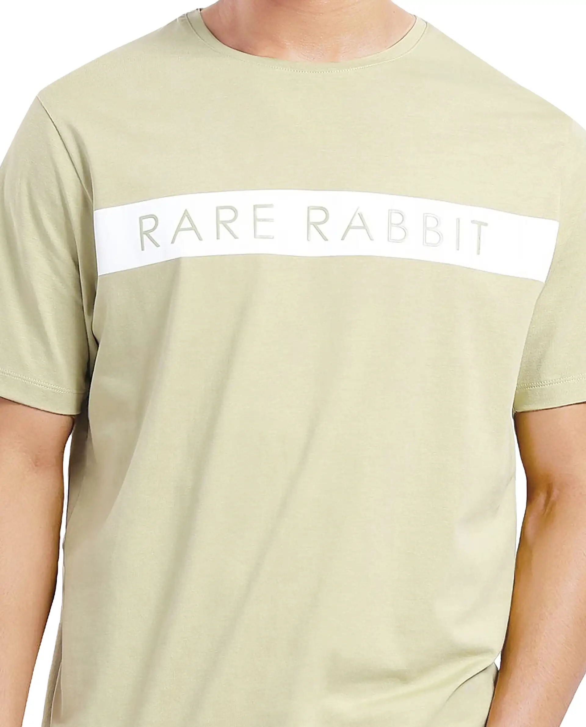 Rare Rabbit Men's Eloise-1 Light Green Cotton Graphic Print Regular Fit Half Sleeve Crew Neck T-Shirt - Image 6