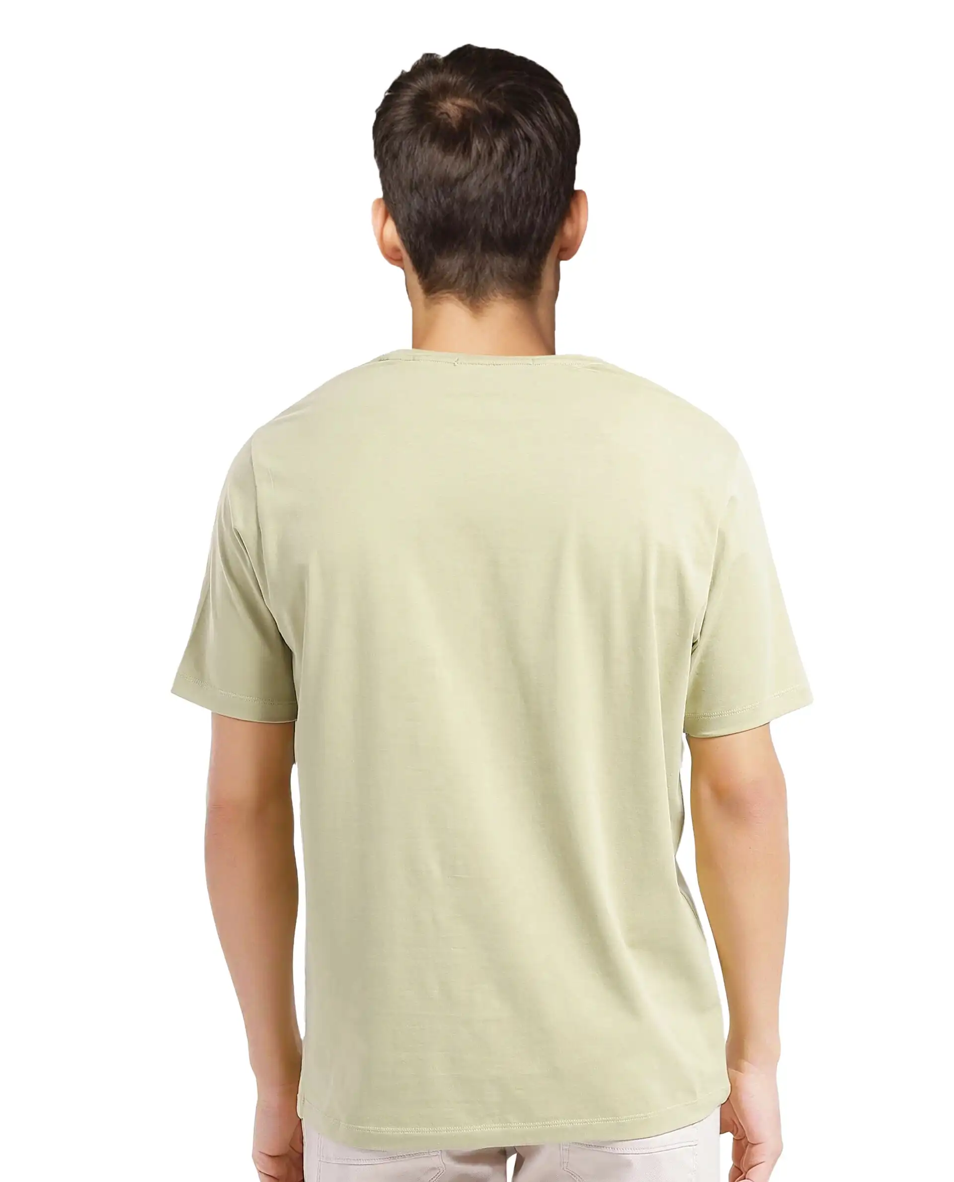 Rare Rabbit Men's Eloise-1 Light Green Cotton Graphic Print Regular Fit Half Sleeve Crew Neck T-Shirt - Image 7