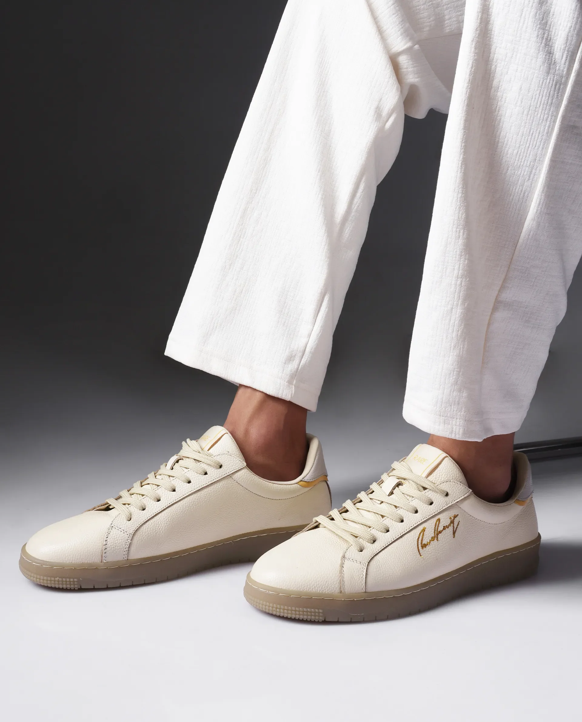 Rare Rabbit Men Elton Beige Lace-Up Closure Sneaker - Image 2