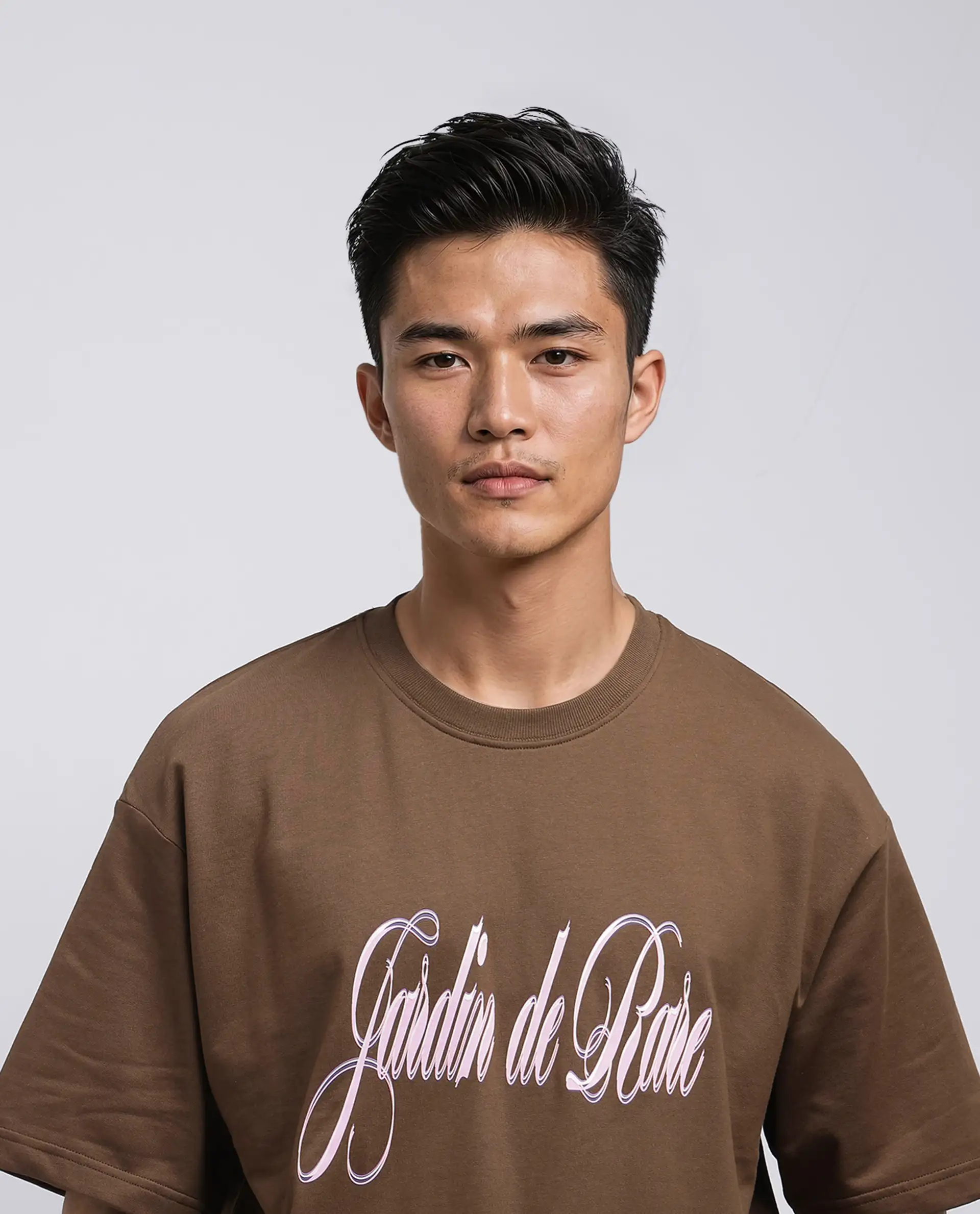 Rare Rabbit Men's Elton Brown Cotton Hd Print Oversized Fit Half Sleeve Crew Neck T-Shirt - Image 5