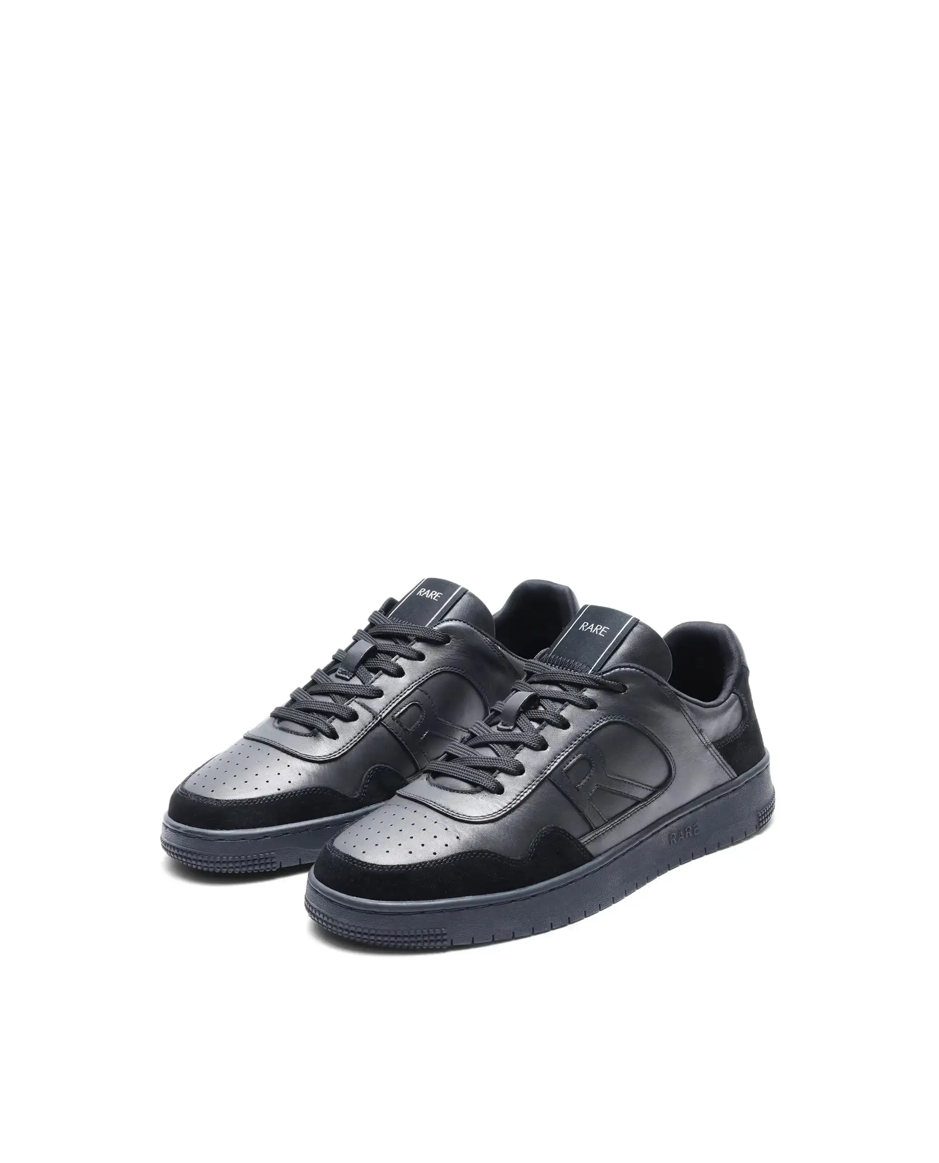 Rare Rabbit Men's Elysium Dark Black Leather Lace-Up Closure Sneaker - Image 3