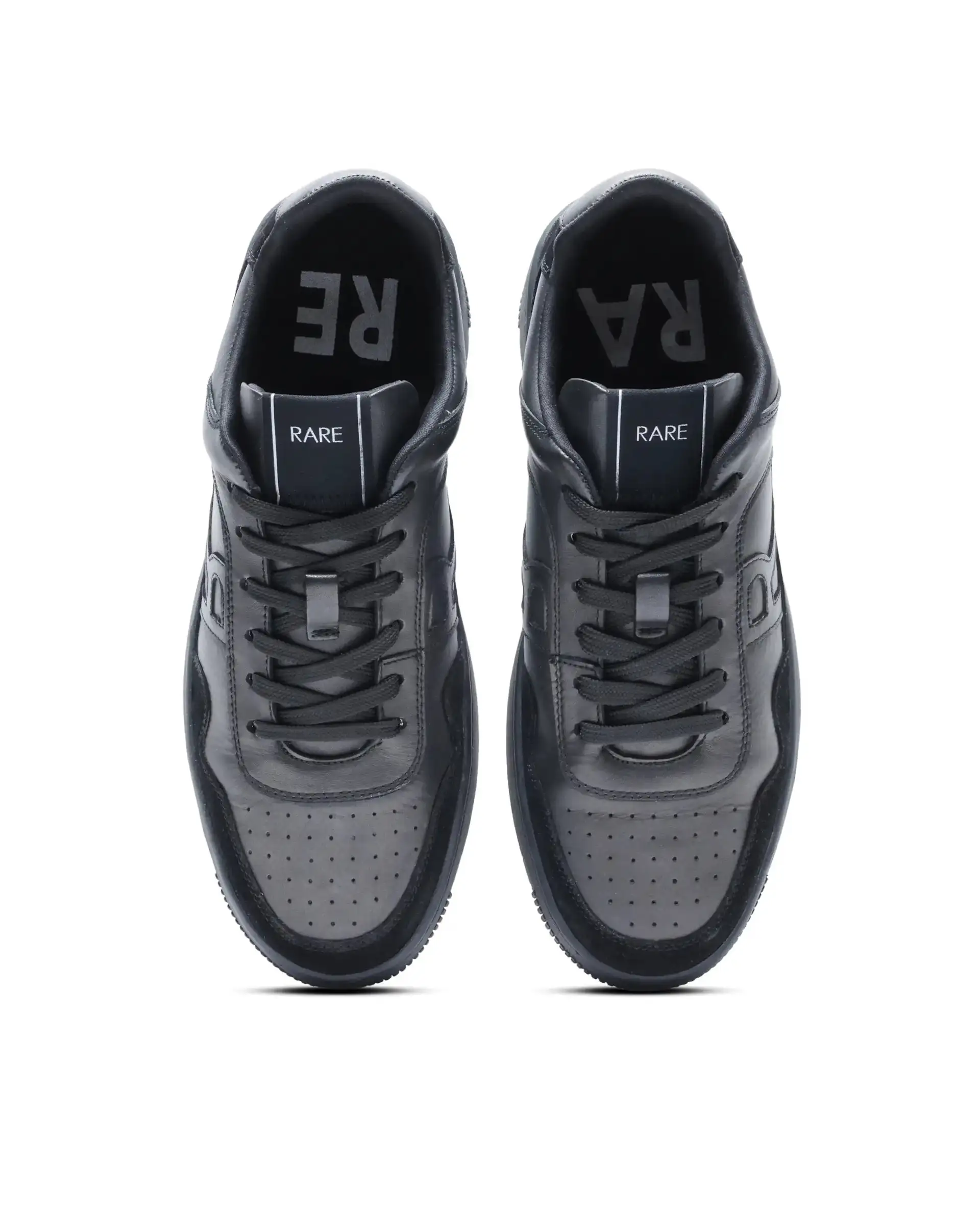 Rare Rabbit Men's Elysium Dark Black Leather Lace-Up Closure Sneaker - Image 4