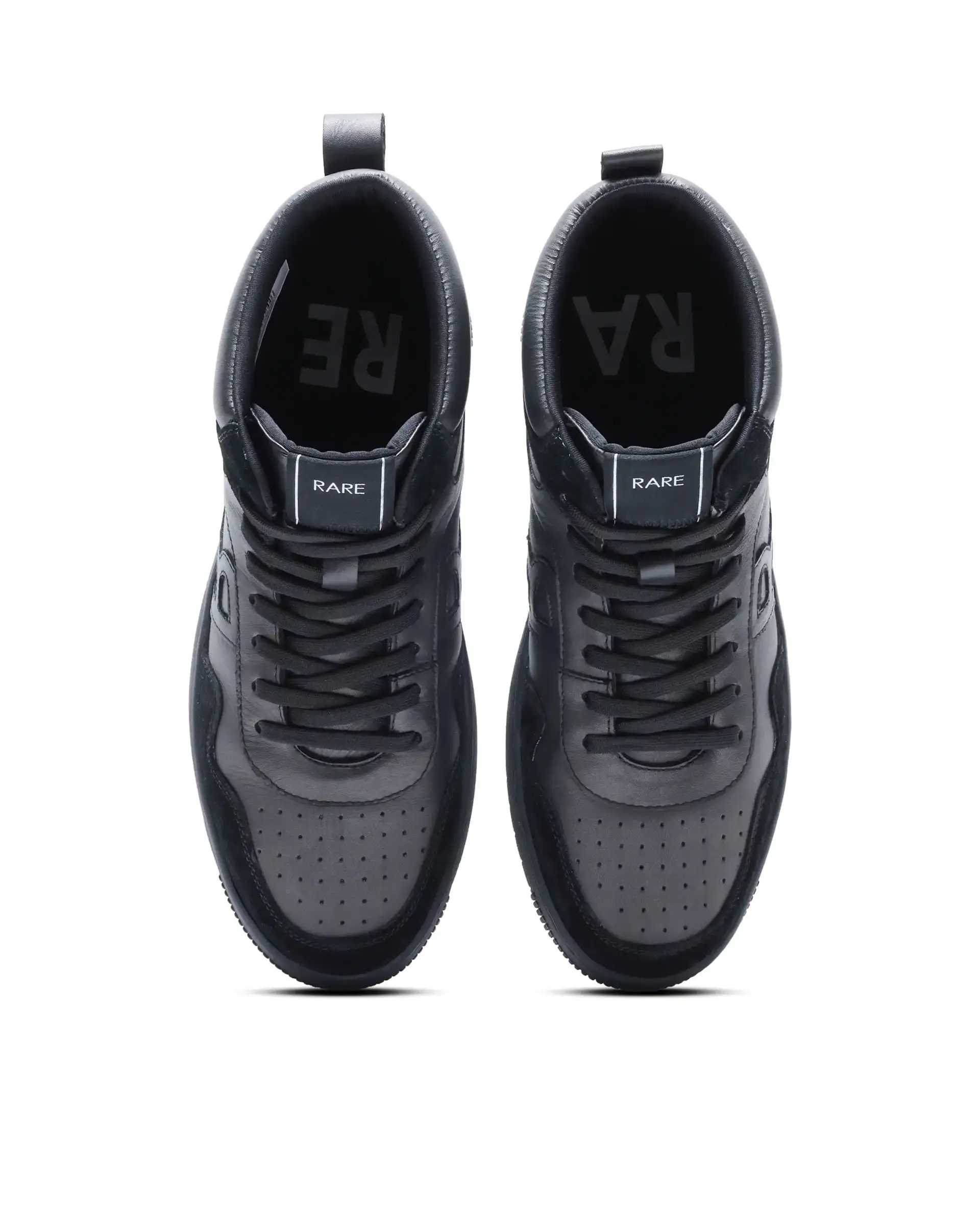 Rare Rabbit Men's Elysium High Dark Black Leather Lace-Up Closure Hi-Top Sneaker - Image 5
