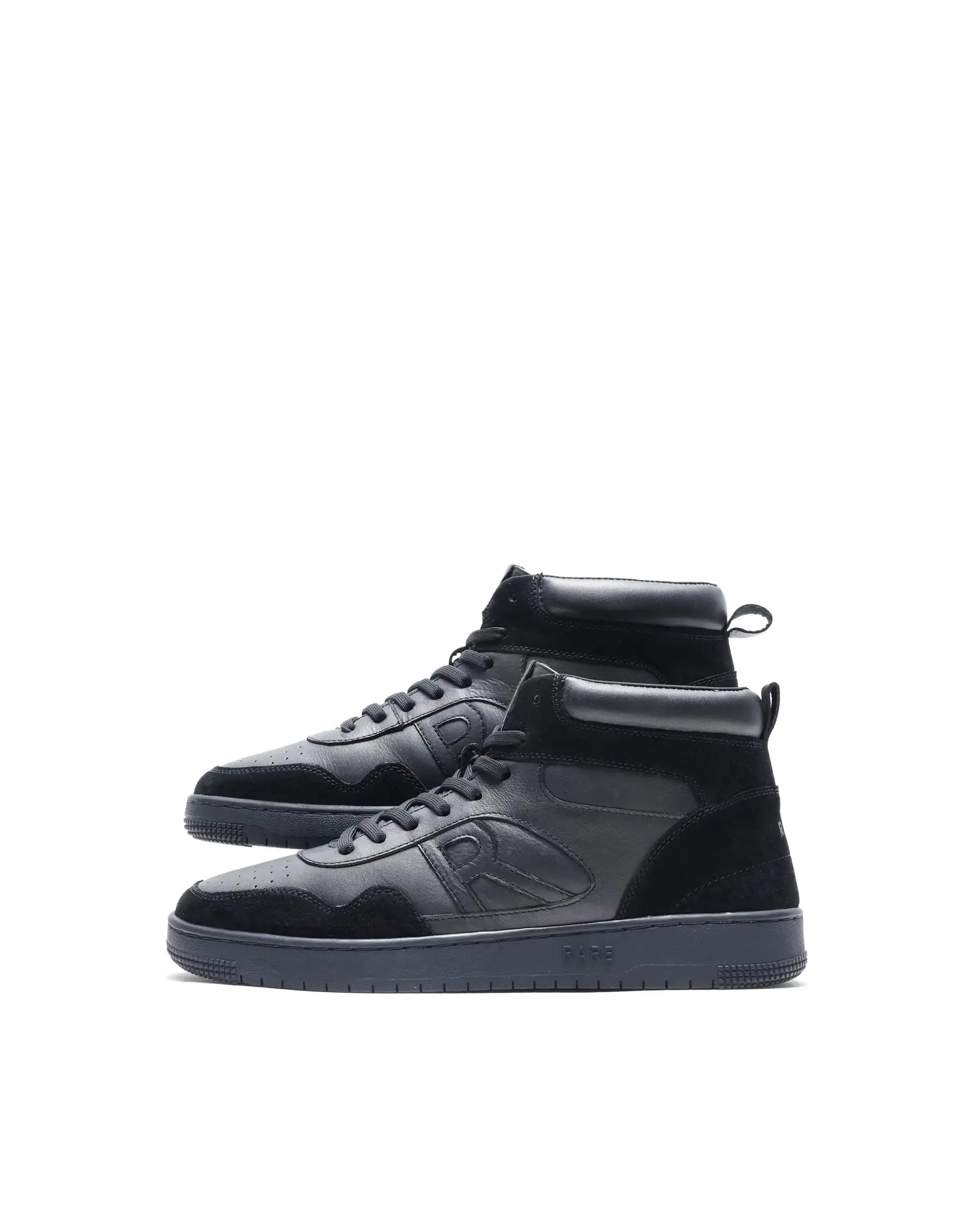 Rare Rabbit Men's Elysium High Dark Black Leather Lace-Up Closure Hi-Top Sneaker - Image 6