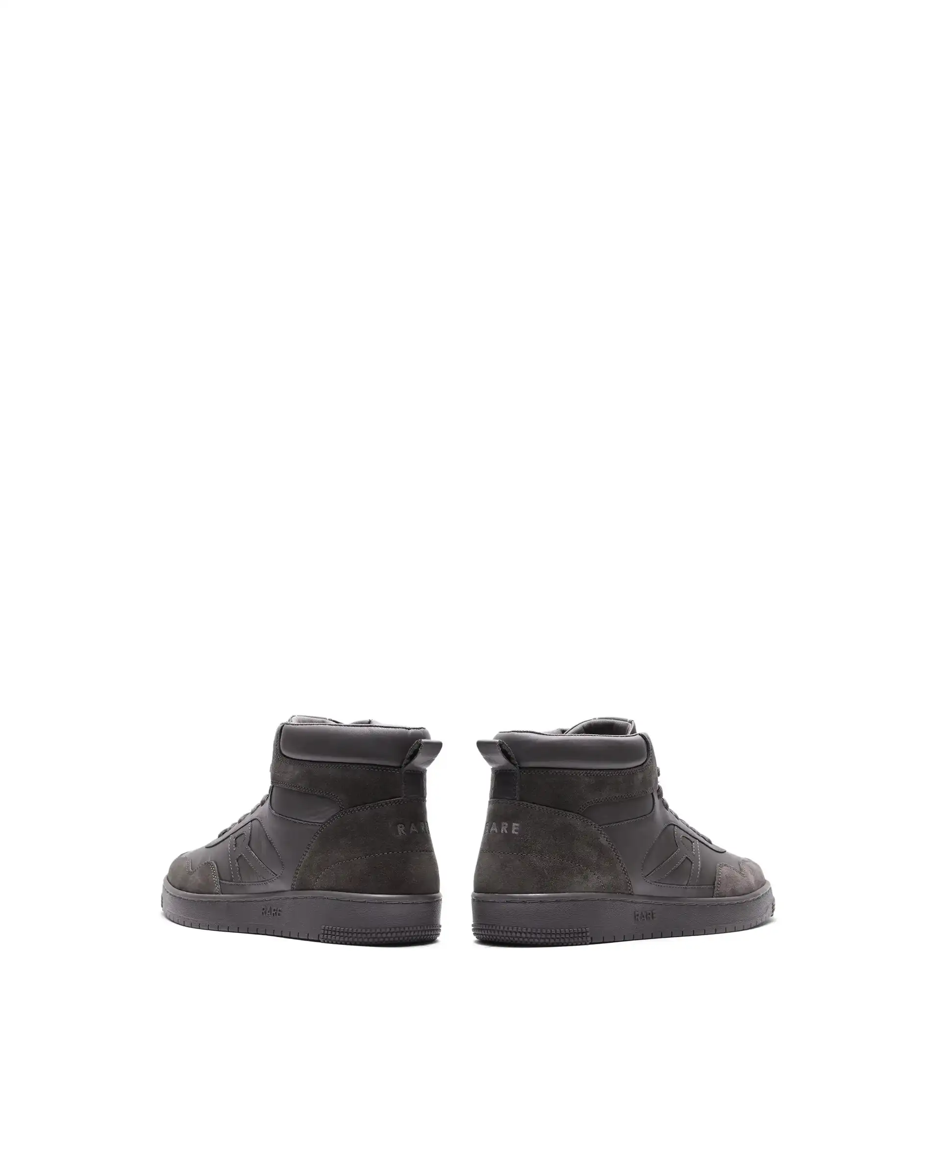 Rare Rabbit Men's Elysium High Dark Grey Leather Lace-Up Closure Hi-Top Sneaker - Image 6