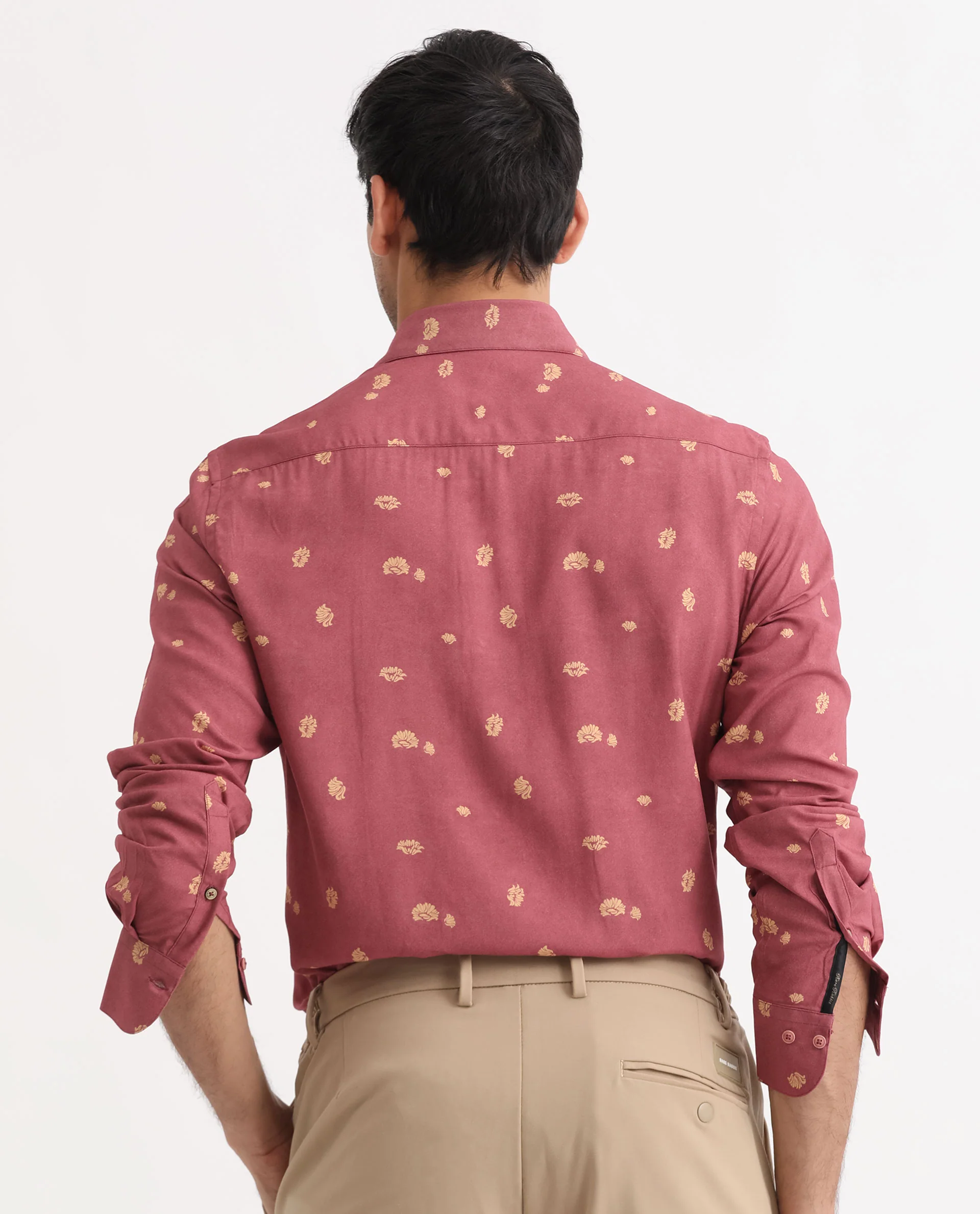 Rare Rabbit Men's Embodee Red Cotton Floral Print Regular Fit Full Sleeve Collared Shirt - Image 8