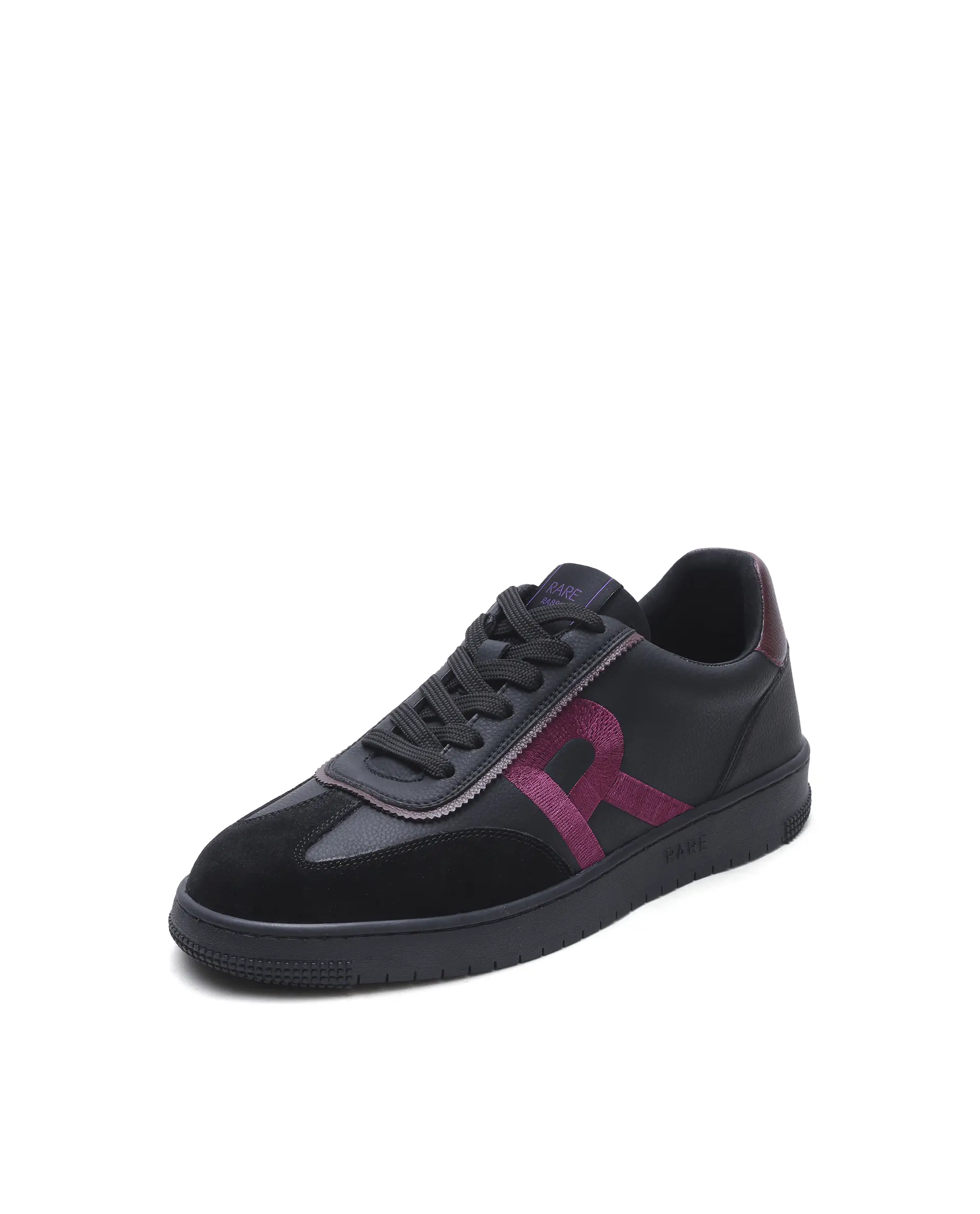 Rare Rabbit Men's Embroy Black Micro Leather Sneaker - Image 4