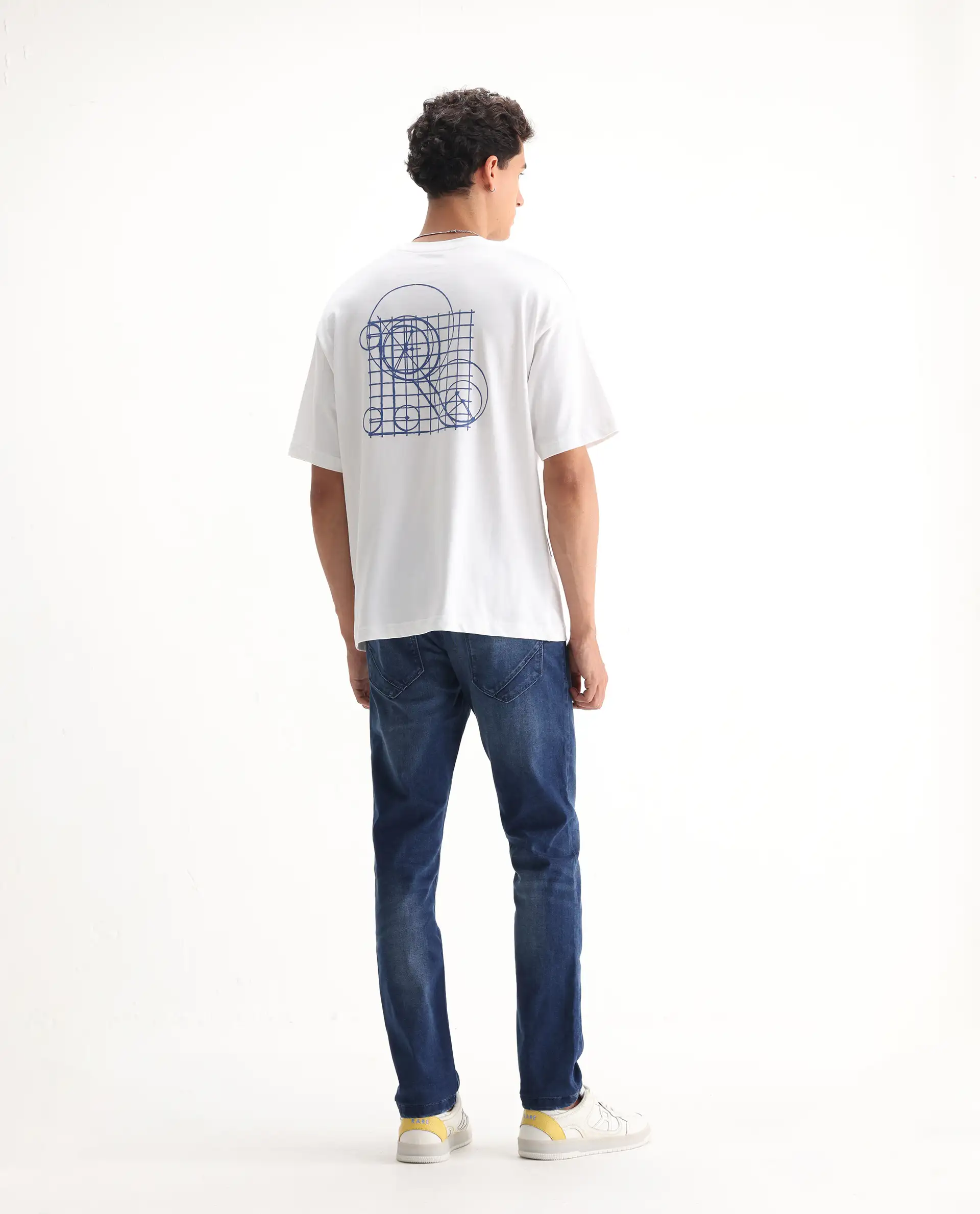 Rare Rabbit Men's Emilem Light Blue Cotton Blend Plain Hawk Slim Fit Jeans - Image 9