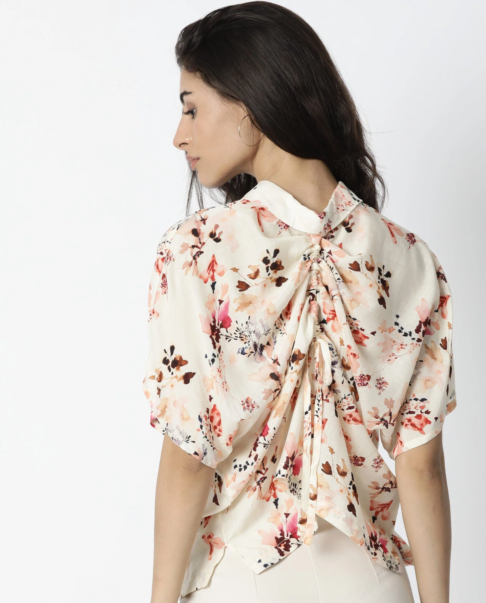 Rareism Women Emmer Offwhite Top Short Sleeves Printed - Image 3