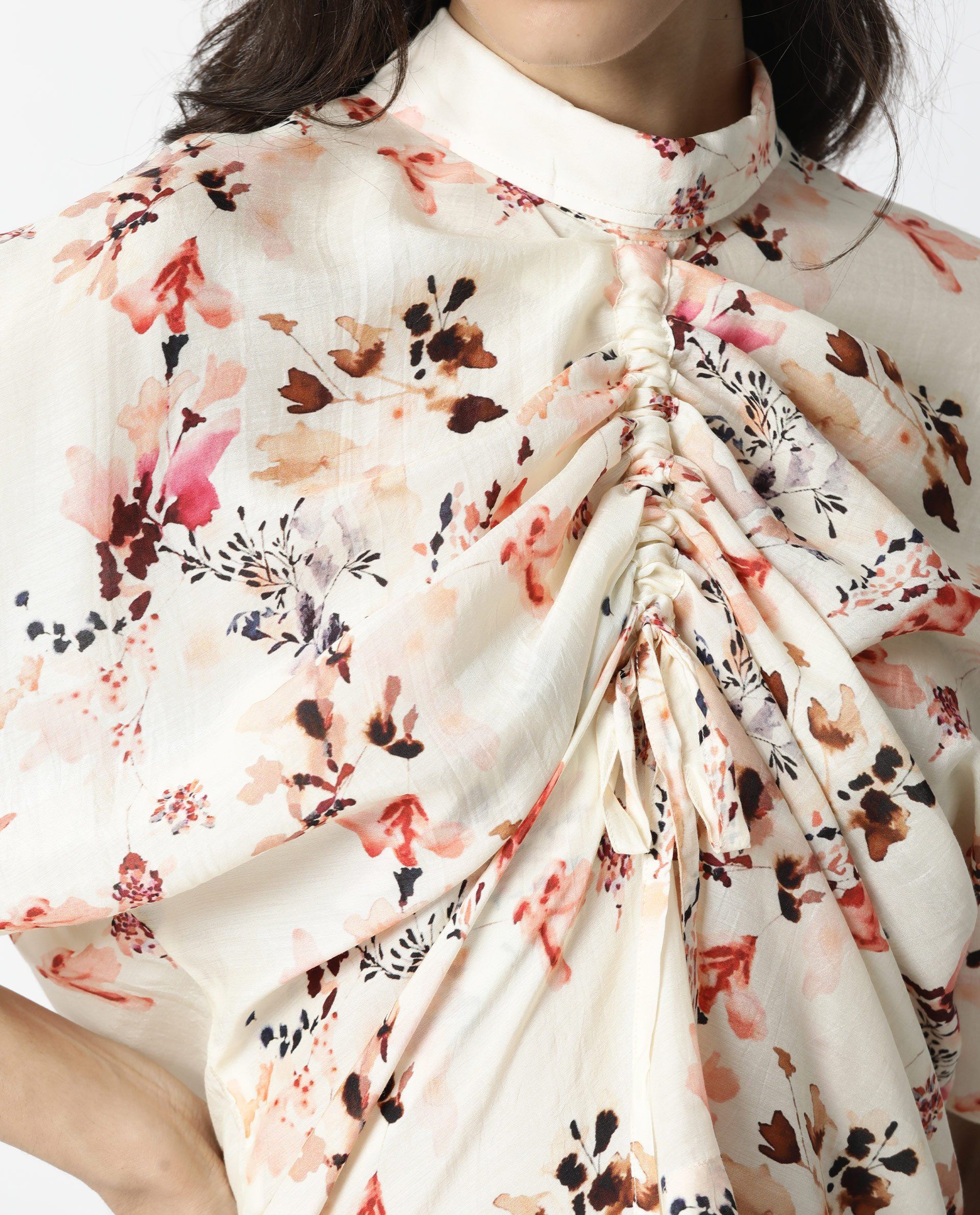 Rareism Women Emmer Offwhite Top Short Sleeves Printed - Image 5