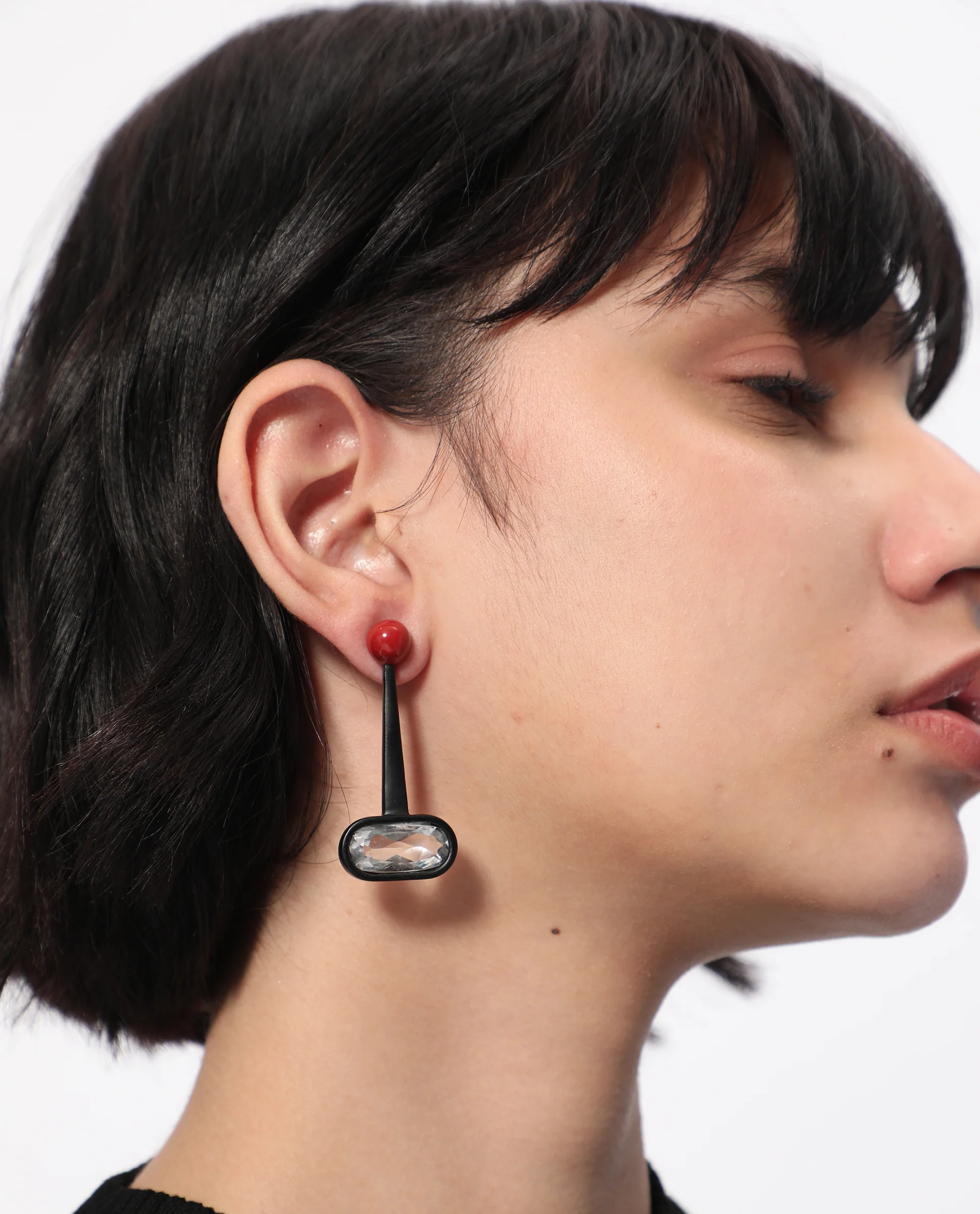 Rareism Women Energy Black Red Earring - Image 3