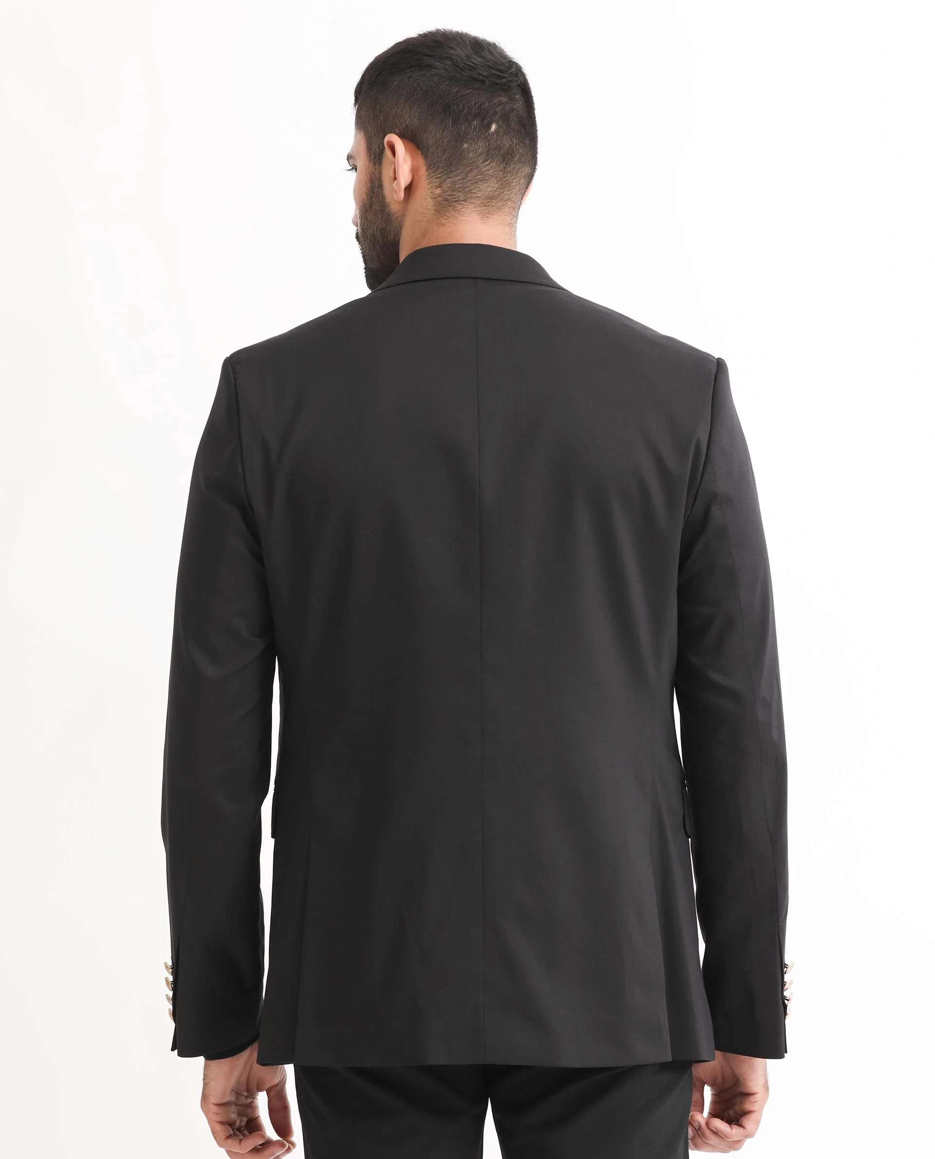 Rare Rabbit Men's Envest Black Polyester Plain Tailored Fit Full Sleeve Lapel Neck Blazer - Image 9